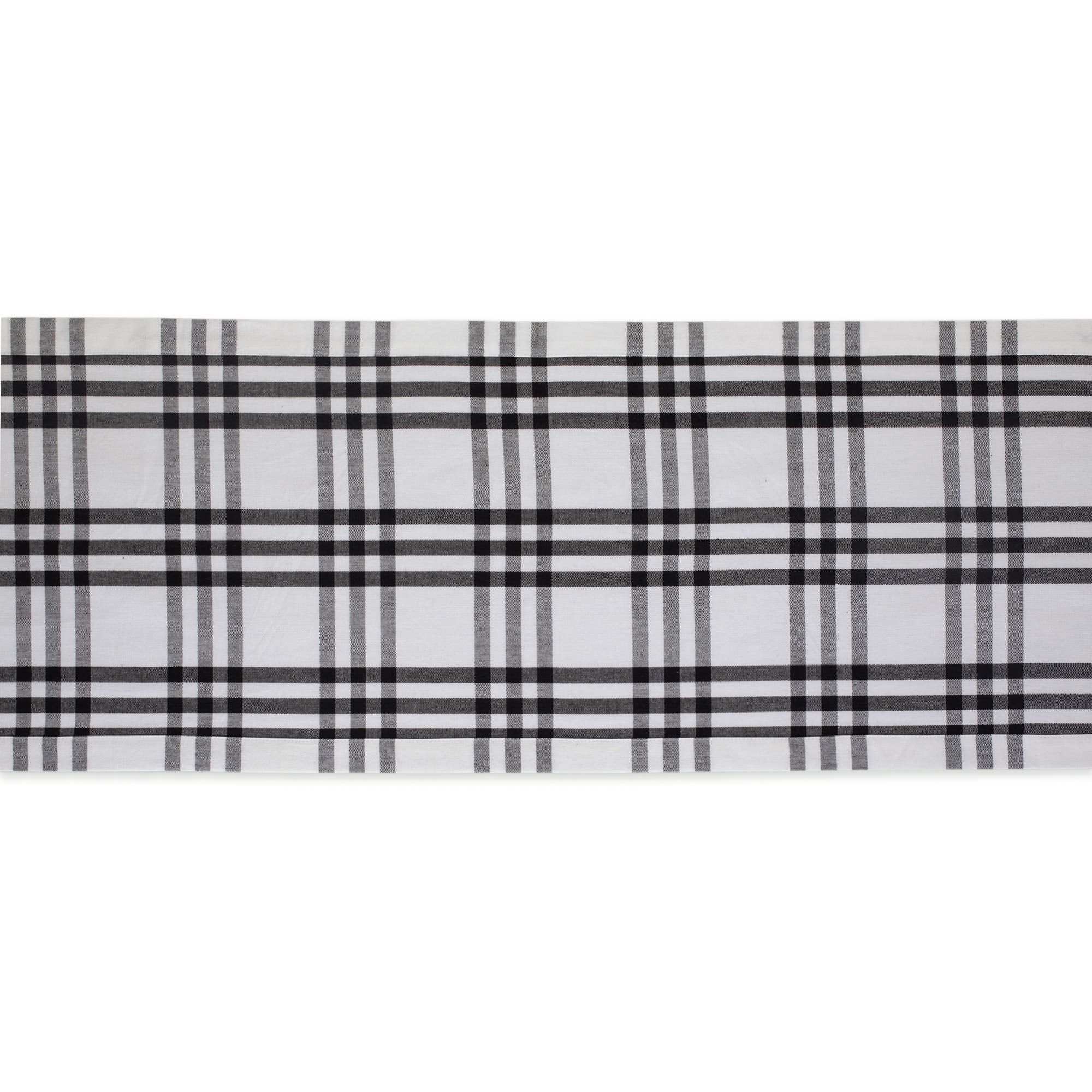 Dii Home Sweet Farmhouse Plaid Tabletop Collection, Table Runner, 14X72, Black
