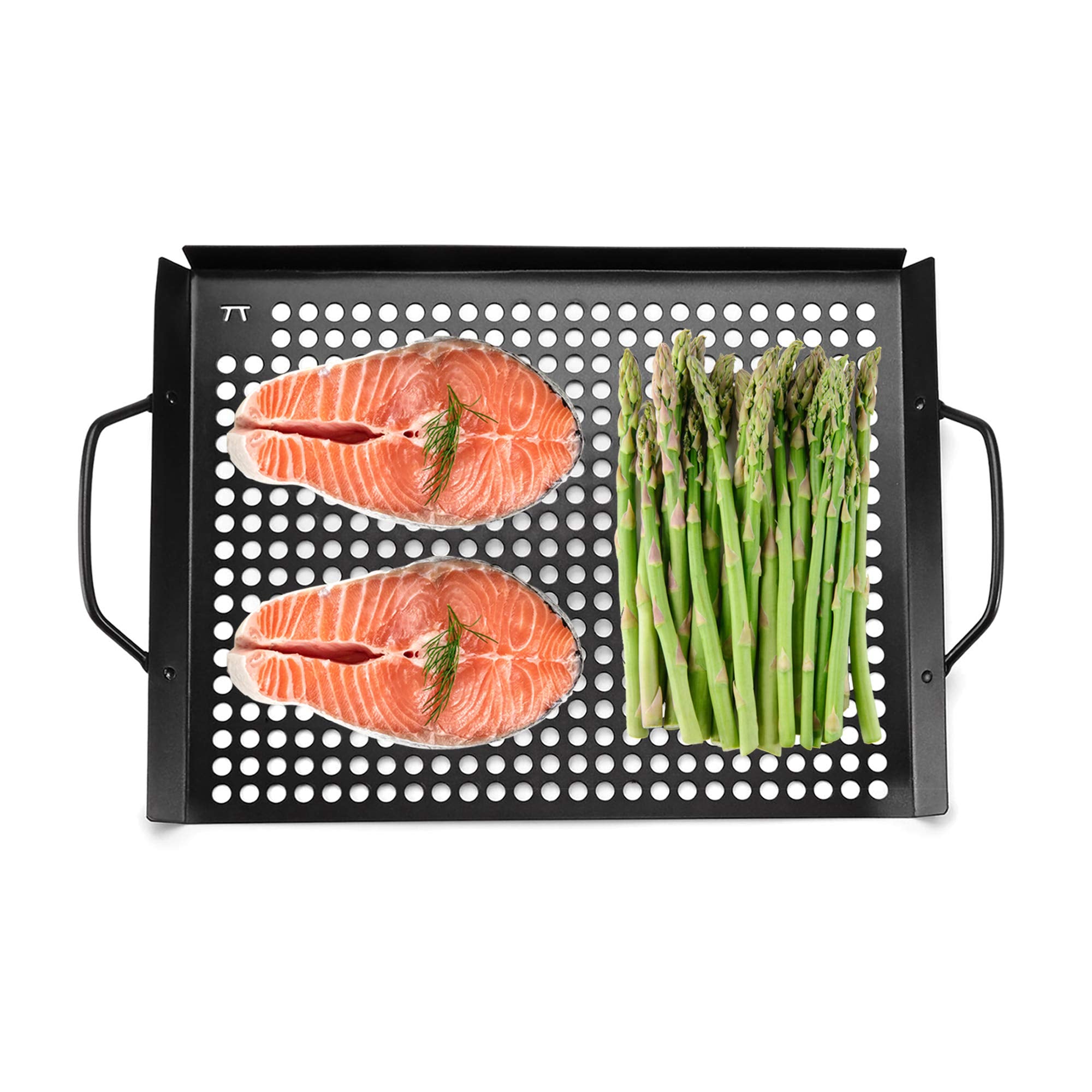 Outset Qd81, Non-Stick Grill Grid With Handles, Black, 17'' X 11''