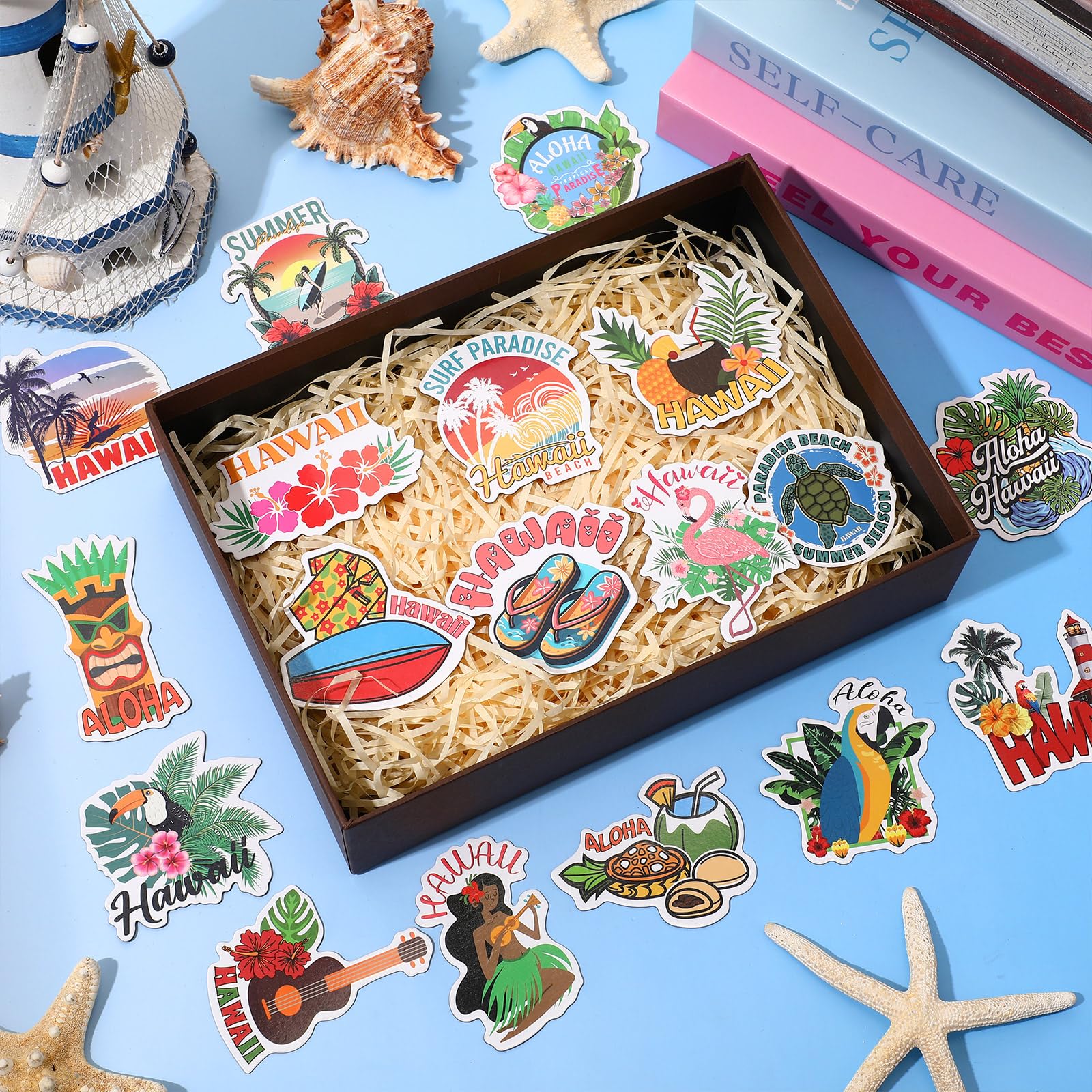 Konohan 30 Pcs Hawaii Souvenirs Gifts Hawaii Magnet for Refrigerator City Magnetic Refrigerator Stickers for Home Decoration