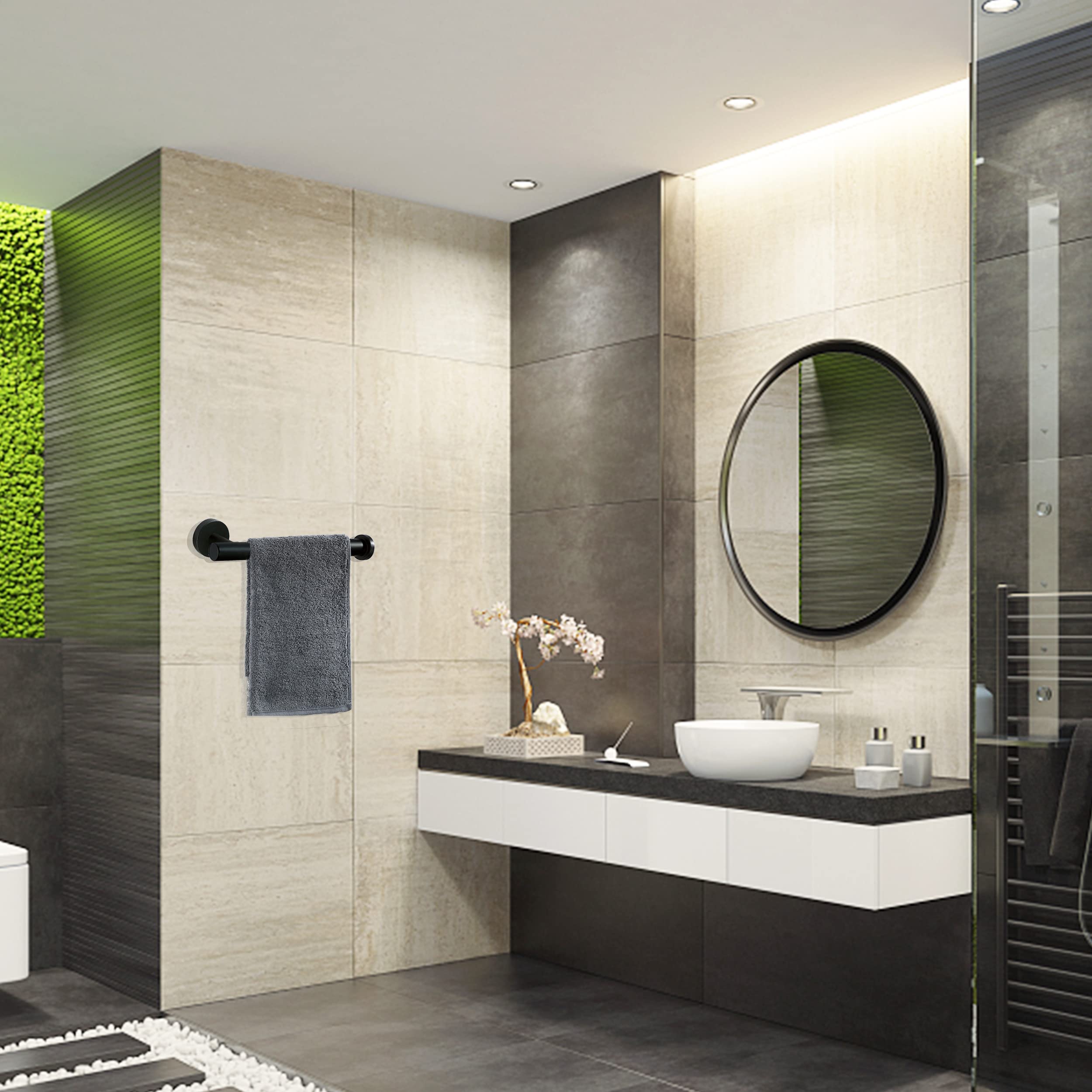Hand Towel Holder For Bathroom, Matte Black Hand Towel Bar, Sus304 Stainless Steel Hand Towel Hanger, Wall Mounted Small Hand To