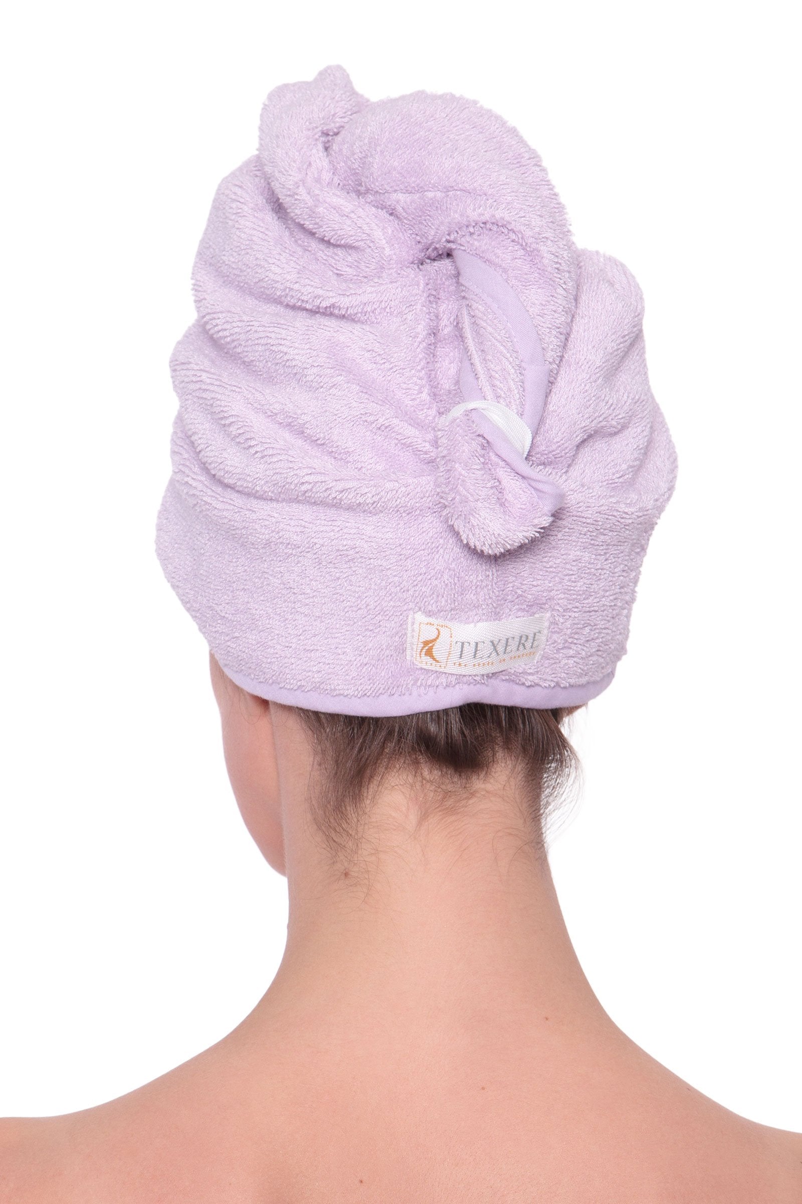 Texere Women's Viscose from Bamboo and Cotton Terry Spa Hair Towel - Fast Drying, Absorbent Hair Wrap Twist Turban for Long, Thi