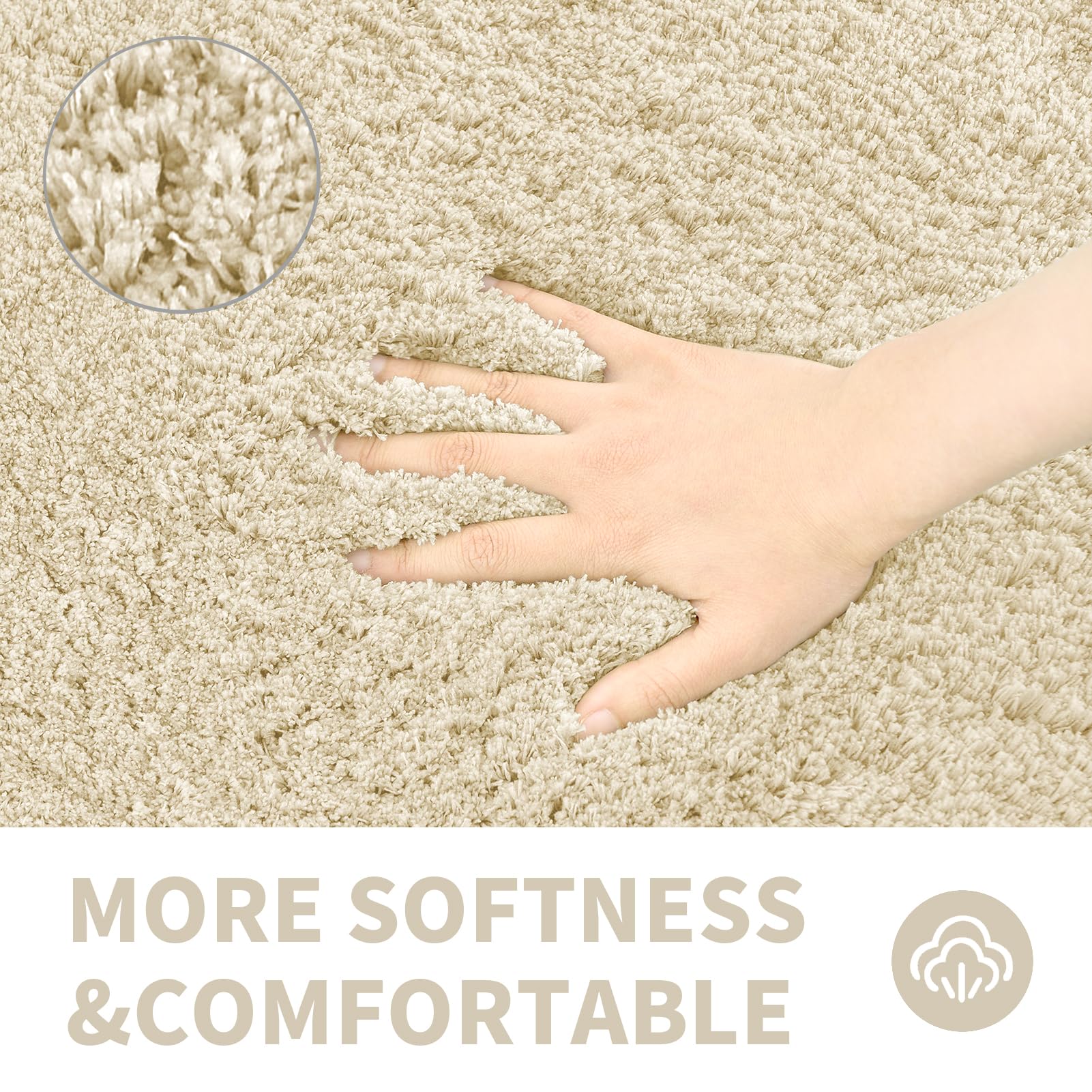Cozecube Beige Bathroom Rug 32'' X 20'', Bath Mats For Bathroom Non Slip, Ultra Soft Bath Rugs For Bathroom Washable, Plush Micr