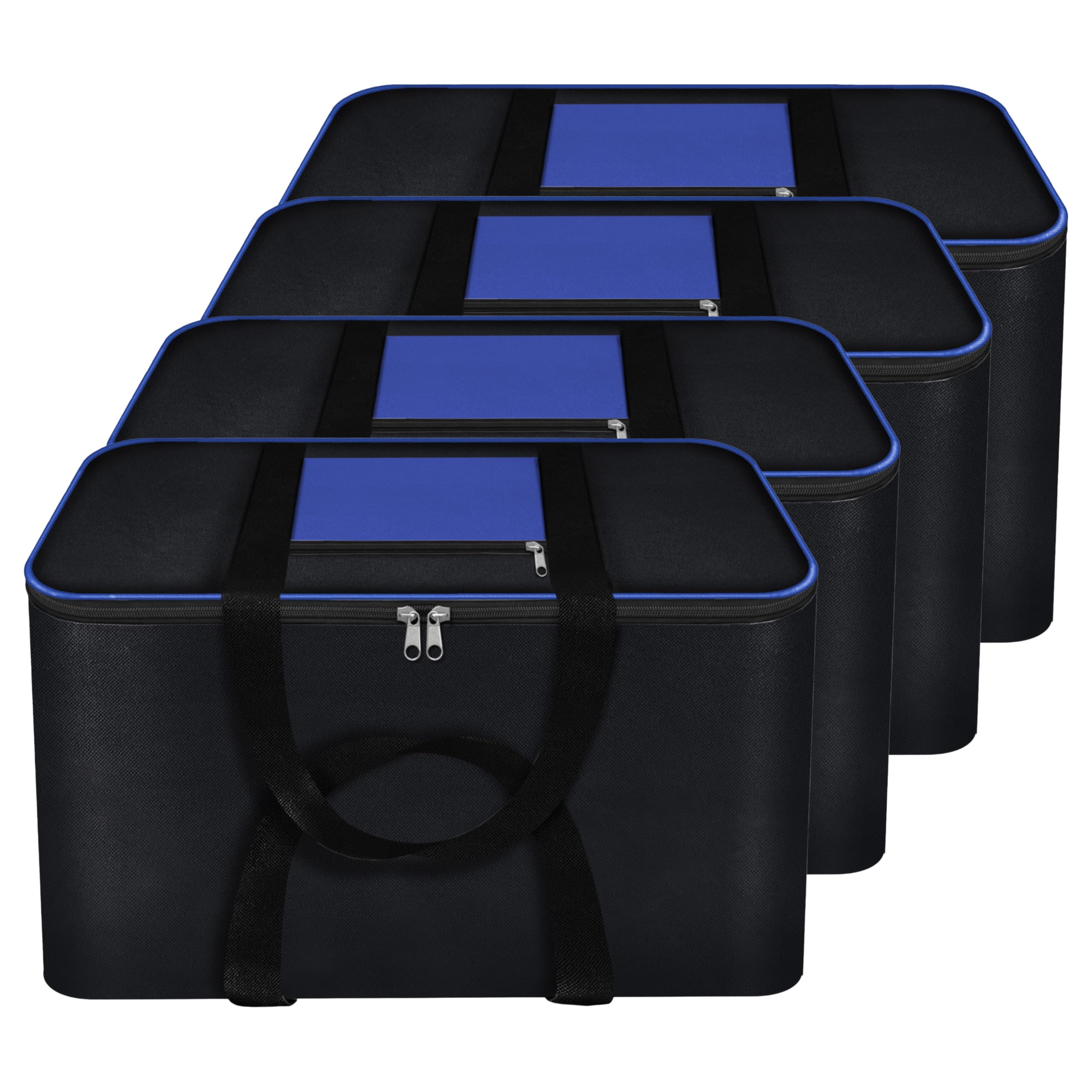 Storite 4 Pack Nylon Big Moisture Proof Underbed Storage Bag For Clothes Large (54 X 46 X 28 Cm)  Blueblack, Rectangular