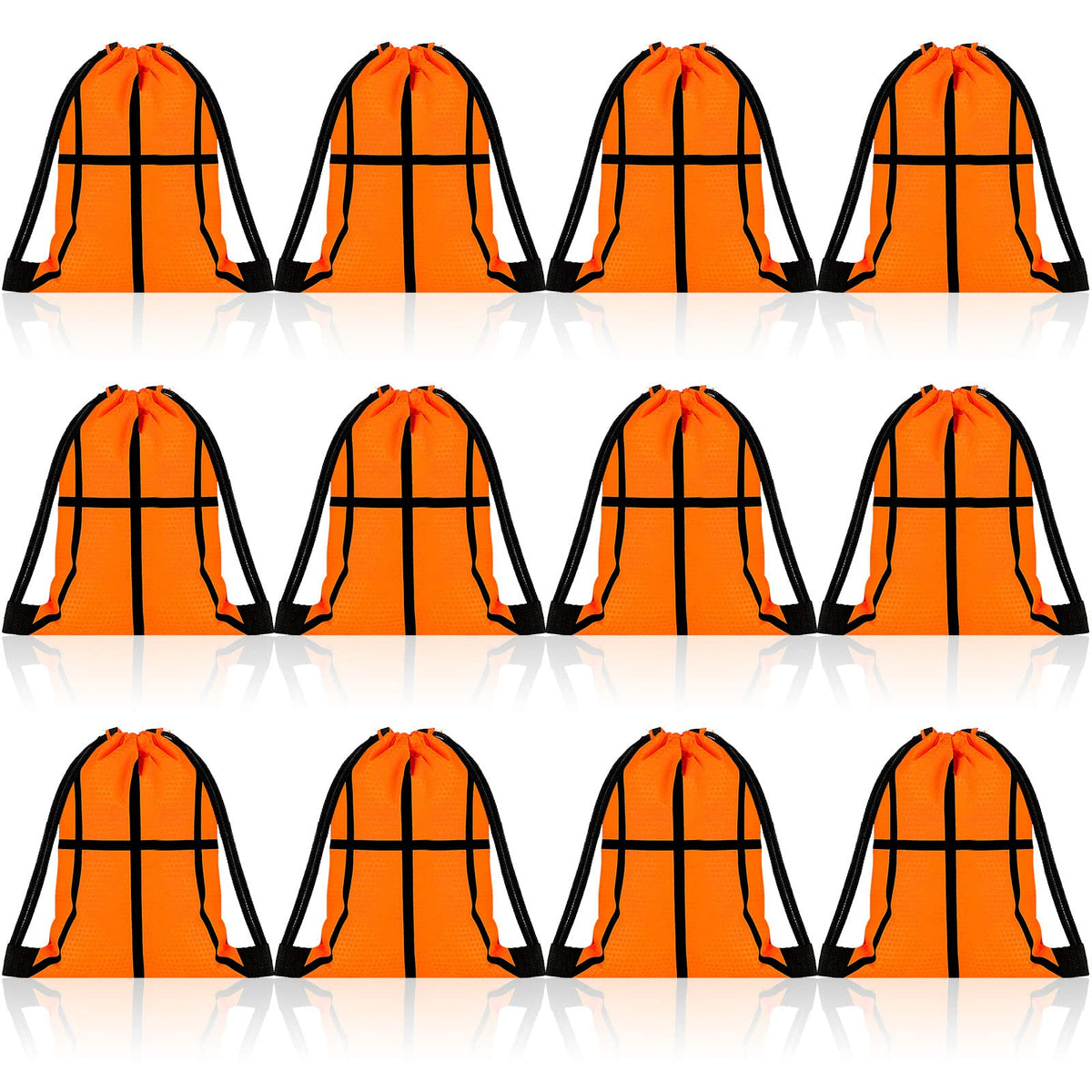 Shappy 12 Pieces Small Sport Drawstring Bags Candy Bag Sport Party Drawstring Goodie Favor Supplies Gifts(Basketball,7 X 10 Inch