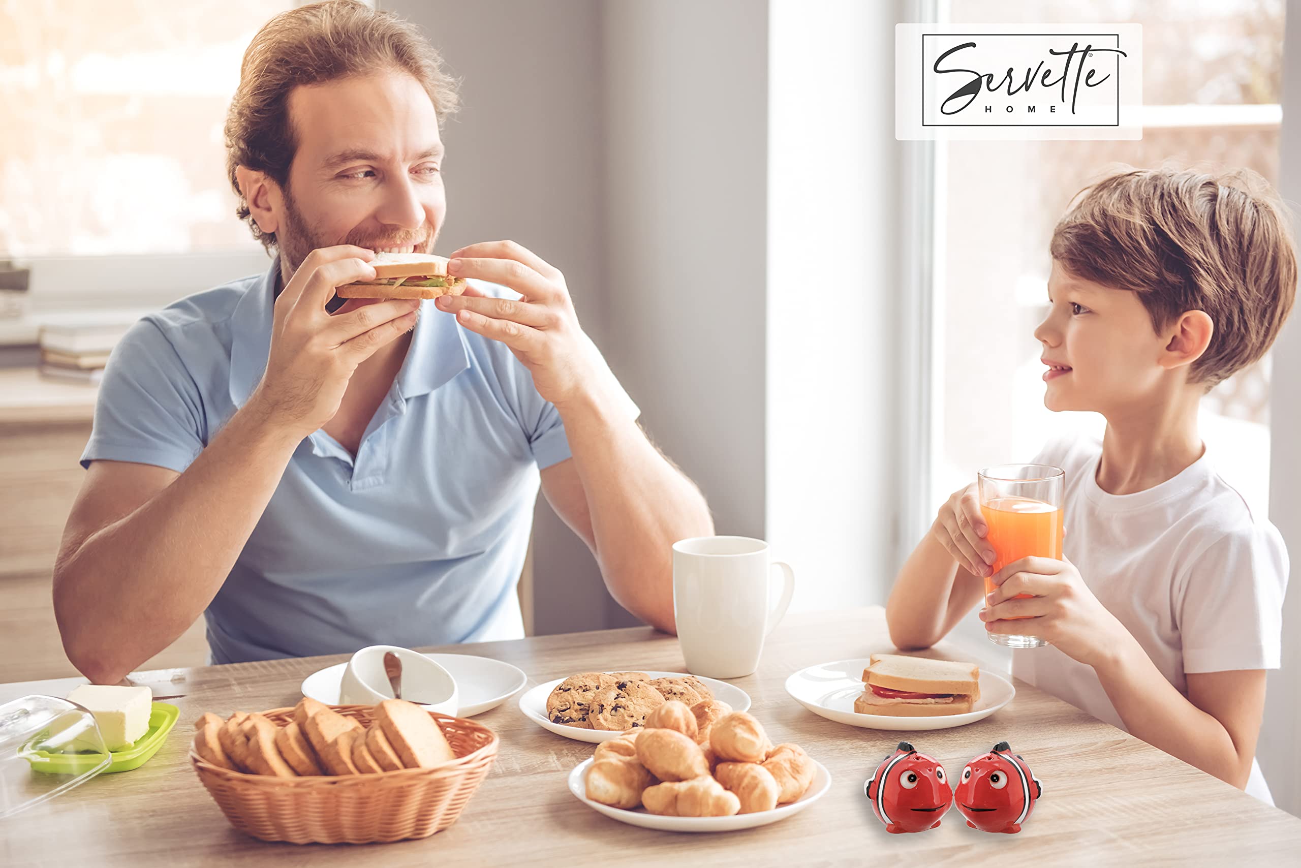 Ceramic Salt & Pepper Shakers Novelty Kitchen D  Cor - Tropical Fish