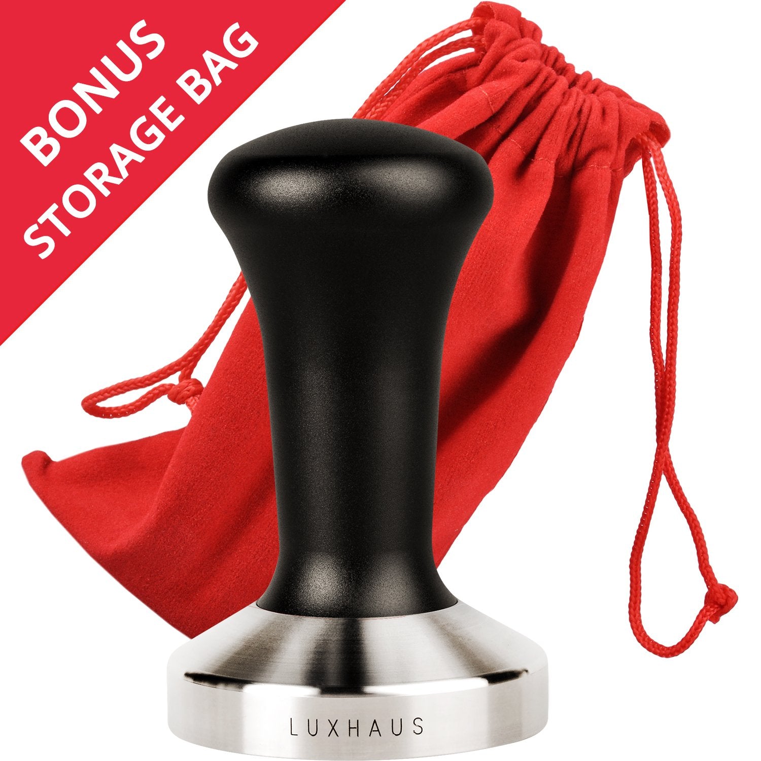 Luxhaus 53Mm Espresso Tamper - Premium Barista Coffee Tamper With 100% Flat Stainless Steel Base