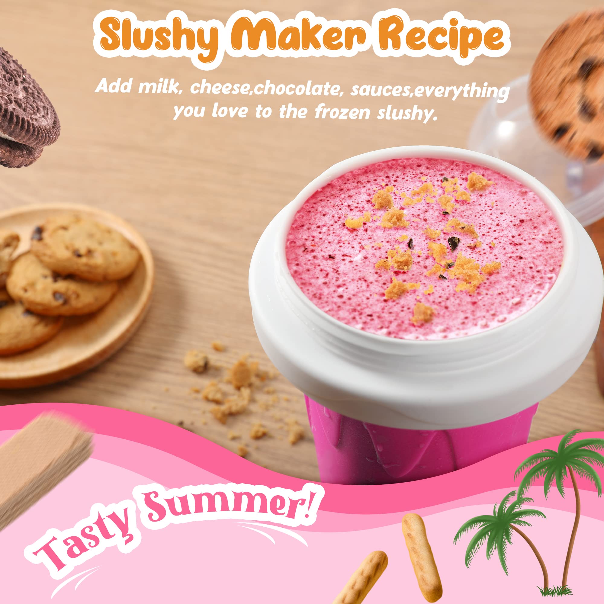 Relpom Slushie Maker Cup, Tik Tok Magic Quick Frozen Smoothies Cup, Cooling Cup, Slushy Cup, Cool Stuff Things Gadgets Funny Gif
