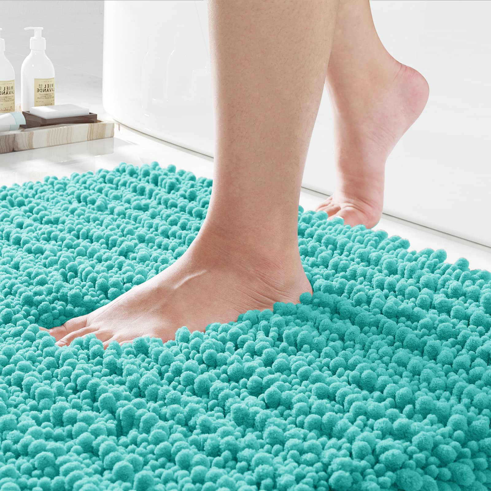 Yimobra Original Luxury Chenille Bath Mat,32 X 20 Inches, Soft Shaggy And Comfortable, Large Size, Super Absorbent And Thick, No