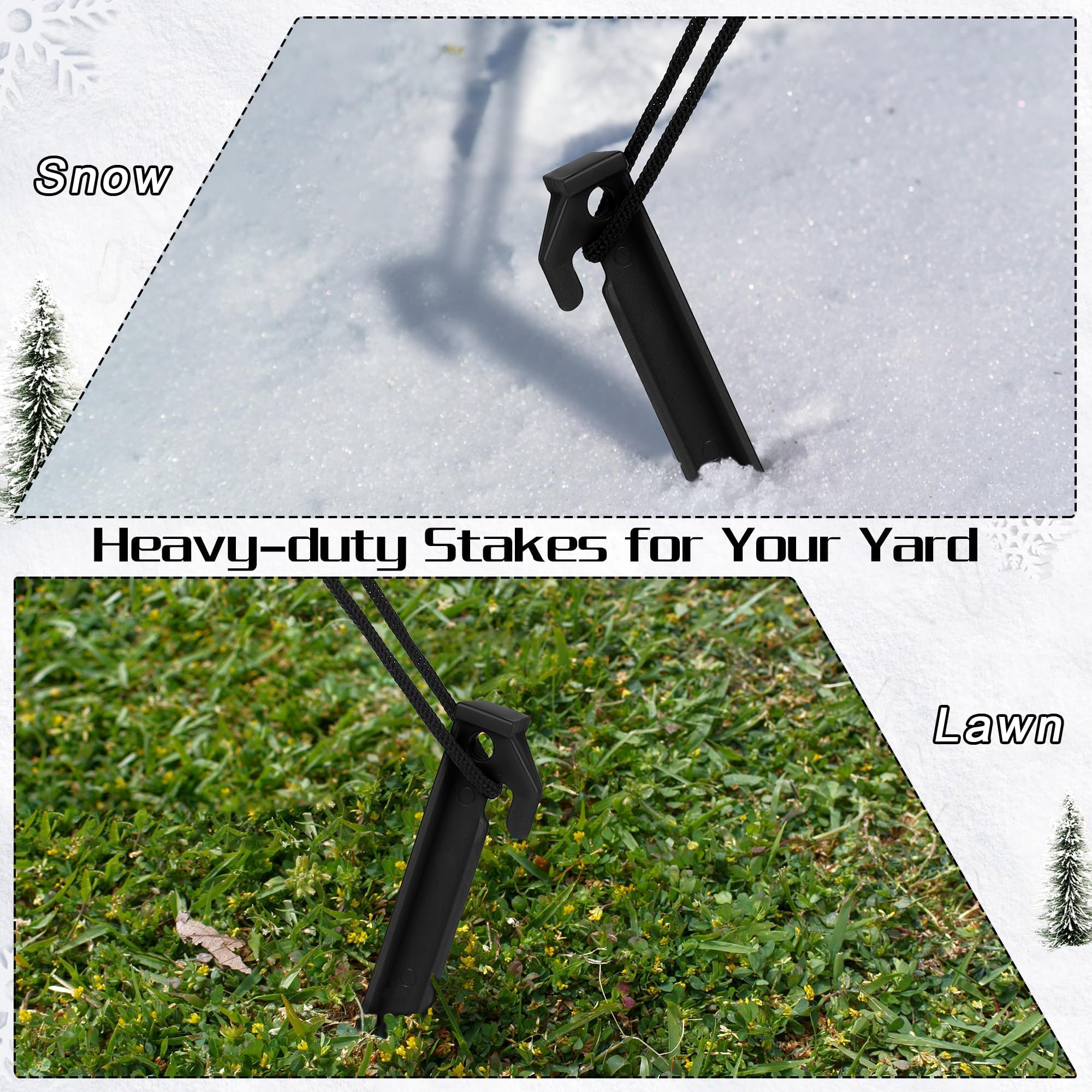 Aodaer 24 Pieces Plastic Inflatable Stakes 8.8 Inch Christmas Halloween Yard Stakes Heavy Duty Anchor Replacement Inflatable Acc