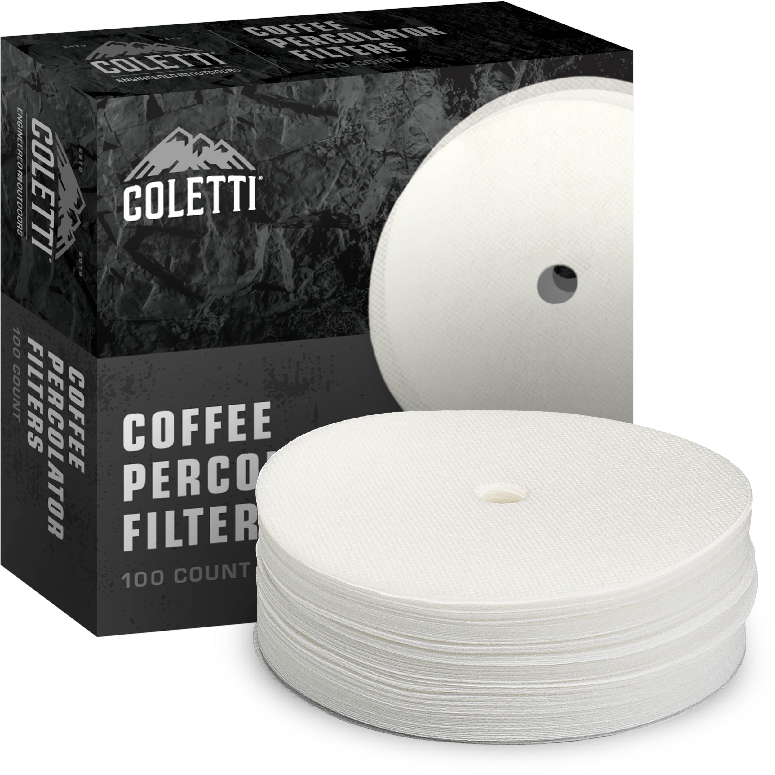 COLETTI Bozeman Percolator Coffee Filters 3.75in - 100 Disc Coffee Filters For Percolators - Premium (White - Paper  3.75?)