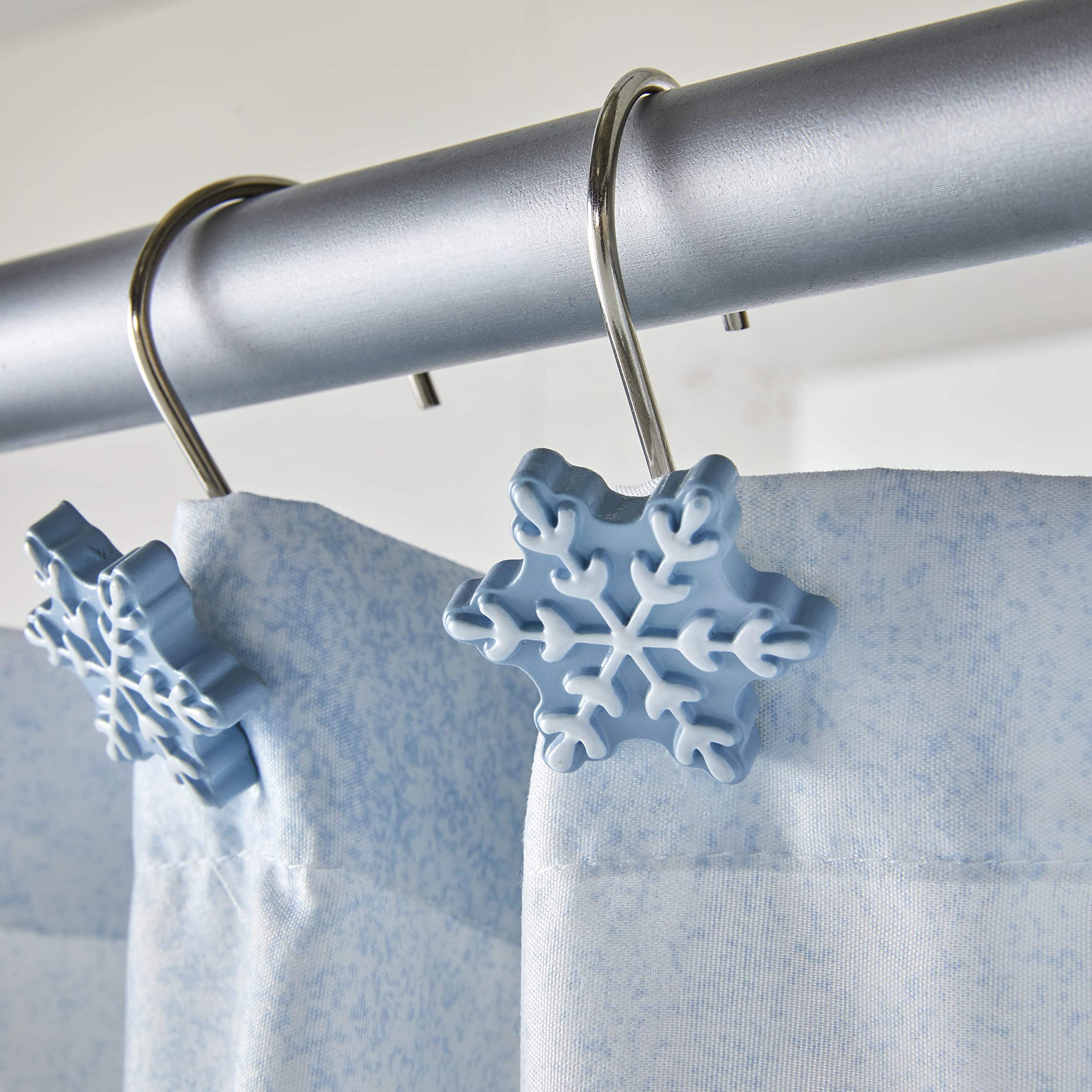 Skl Home Snowman Sled Shower Curtain And Hook Set (13-Piece), Multi