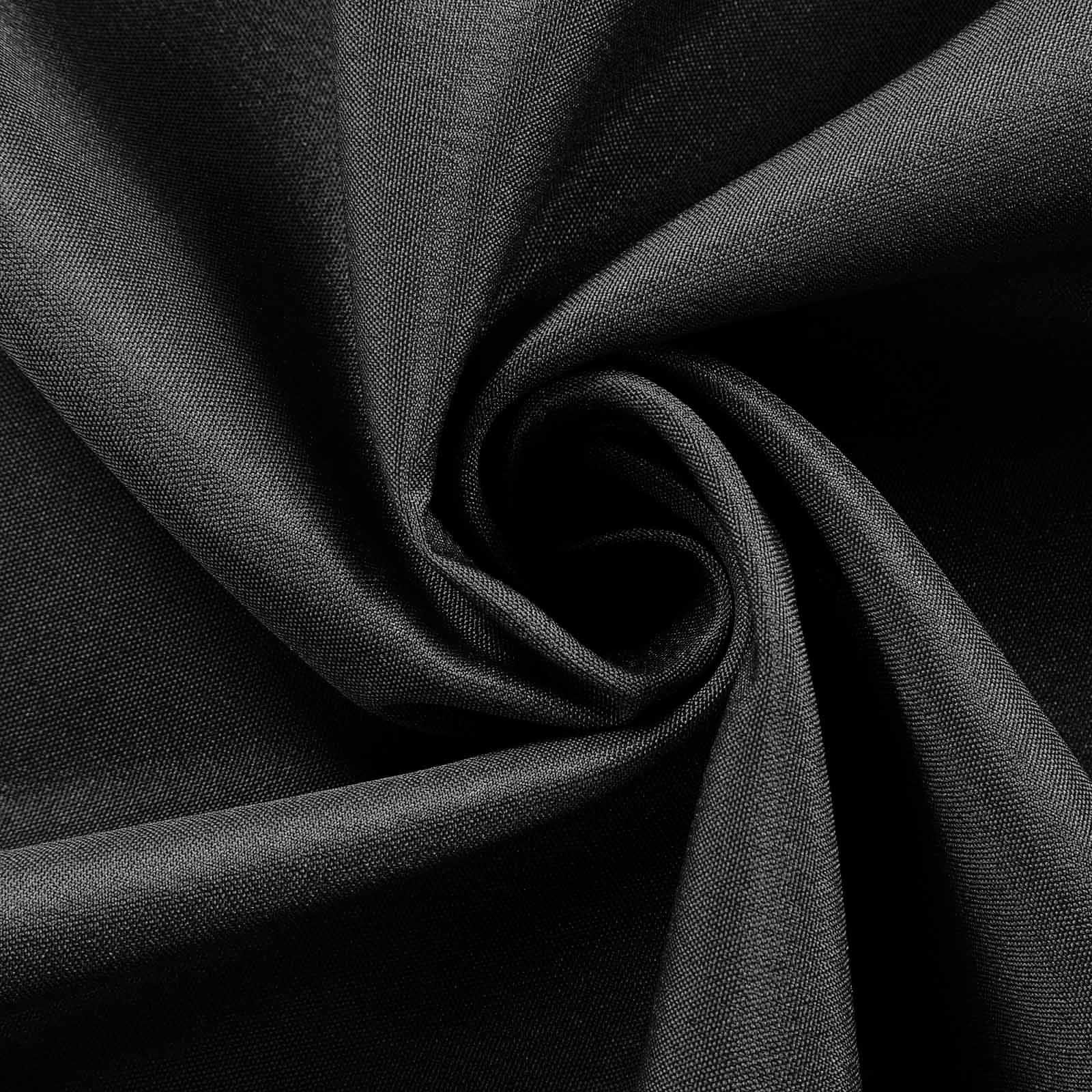 Balsacircle 108 Inch Black Round Polyester Tablecloth Fabric Table Cover Linens For Wedding Party Banquet Reception Events Kitch