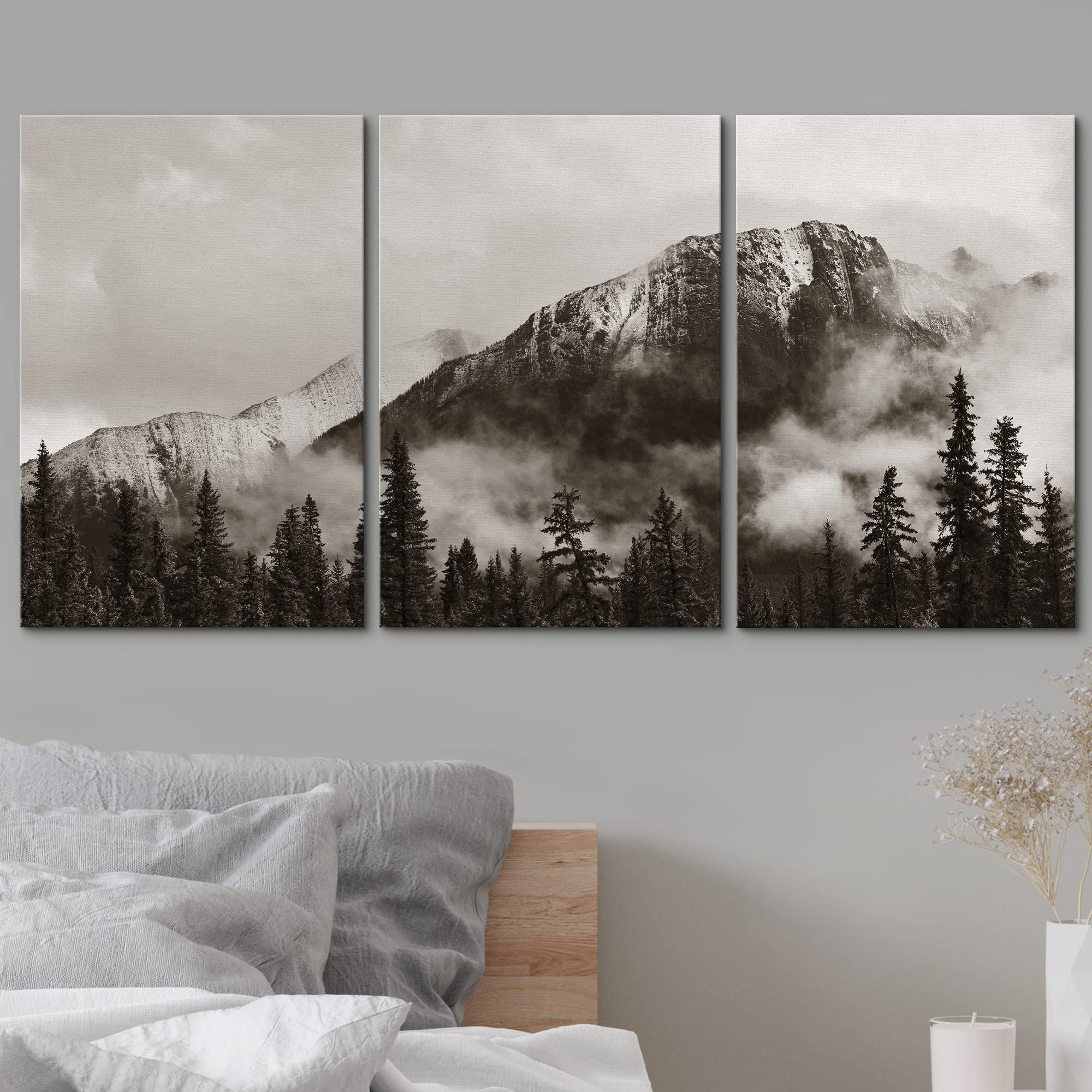 wall26 Canvas Art - Banff National Park - 16"x24" - 3 Panels - Artwork D737