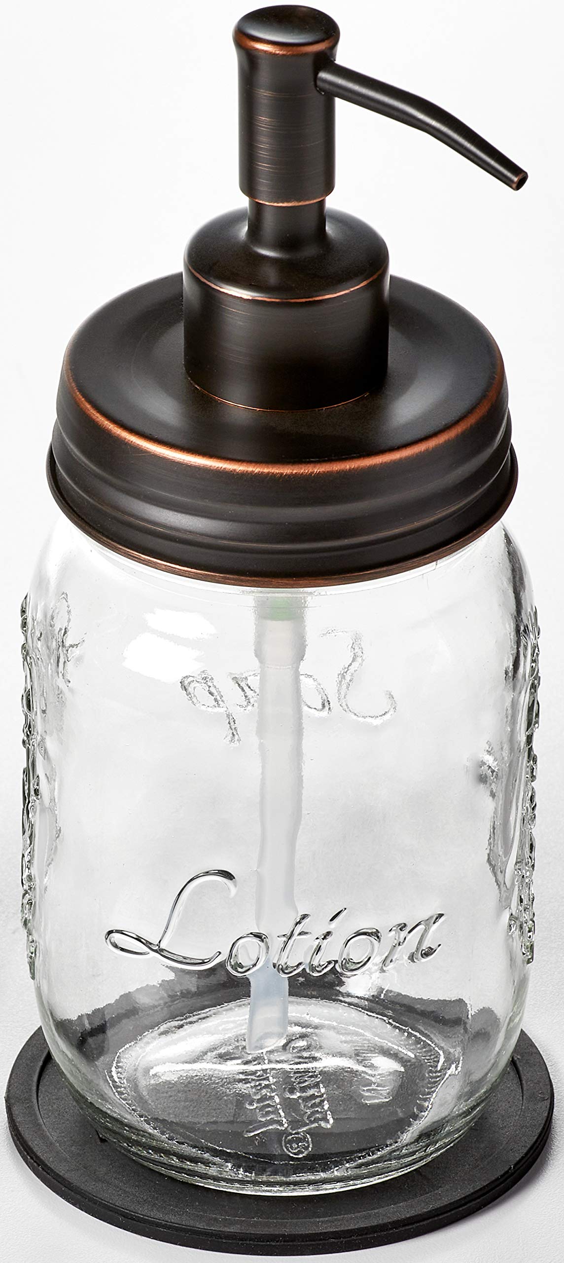 Mason Jar Soap And/Or Lotion Dispenser For Hand Sanitizer, Liquid Soap Or Hand/Body Lotion (Oil Rubbed Bronze, Single 16Oz)