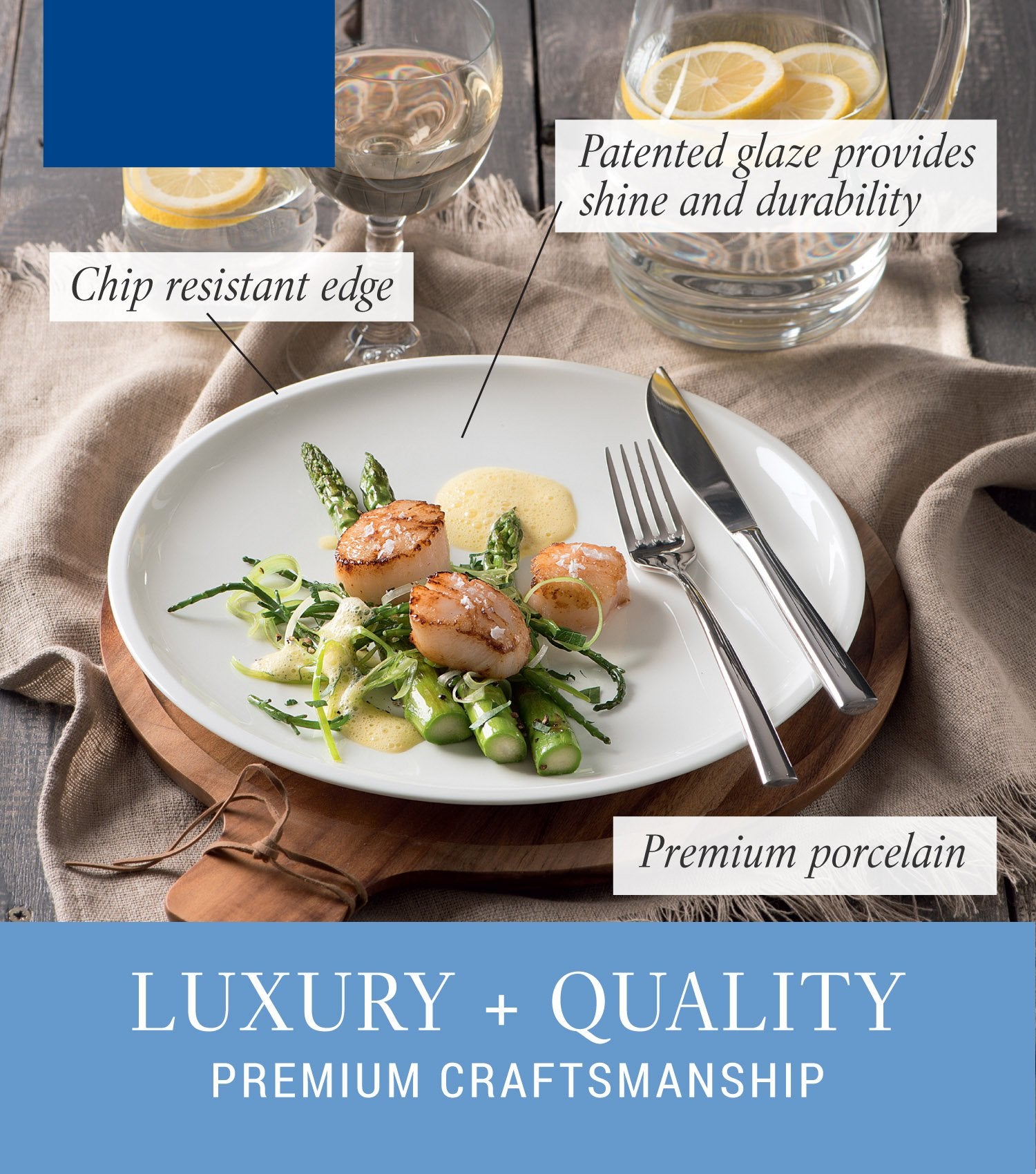 Artesano Dinner Plate Set Of 6 By Villeroy & Boch - Premium Vitrified White Porcelain - Made In Germany - Perfect For Rustic Din