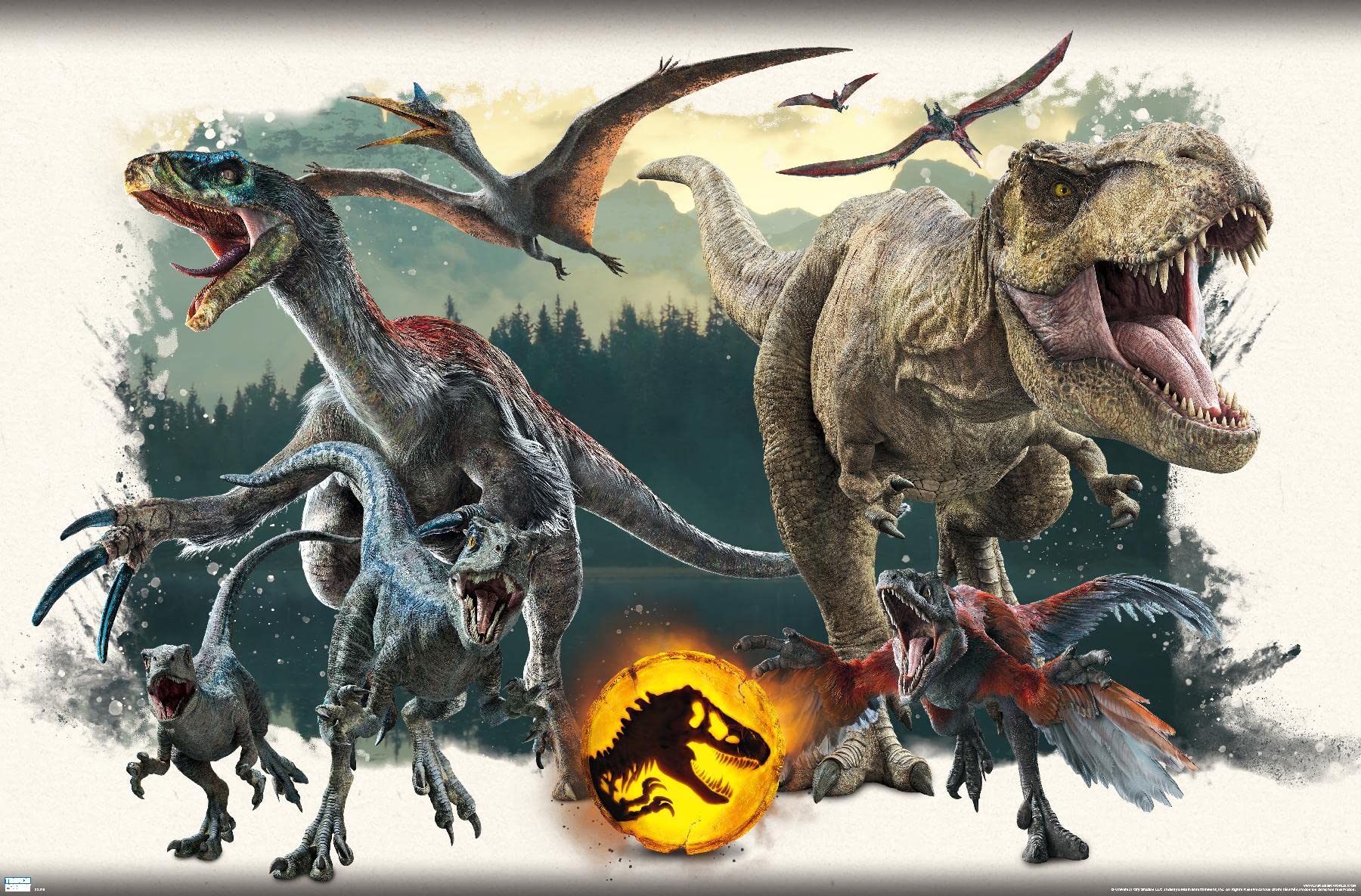Trends International Jurassic World: Dominion - Aggression Wall Poster, 22.375'' X 34'', Premium Unframed Version