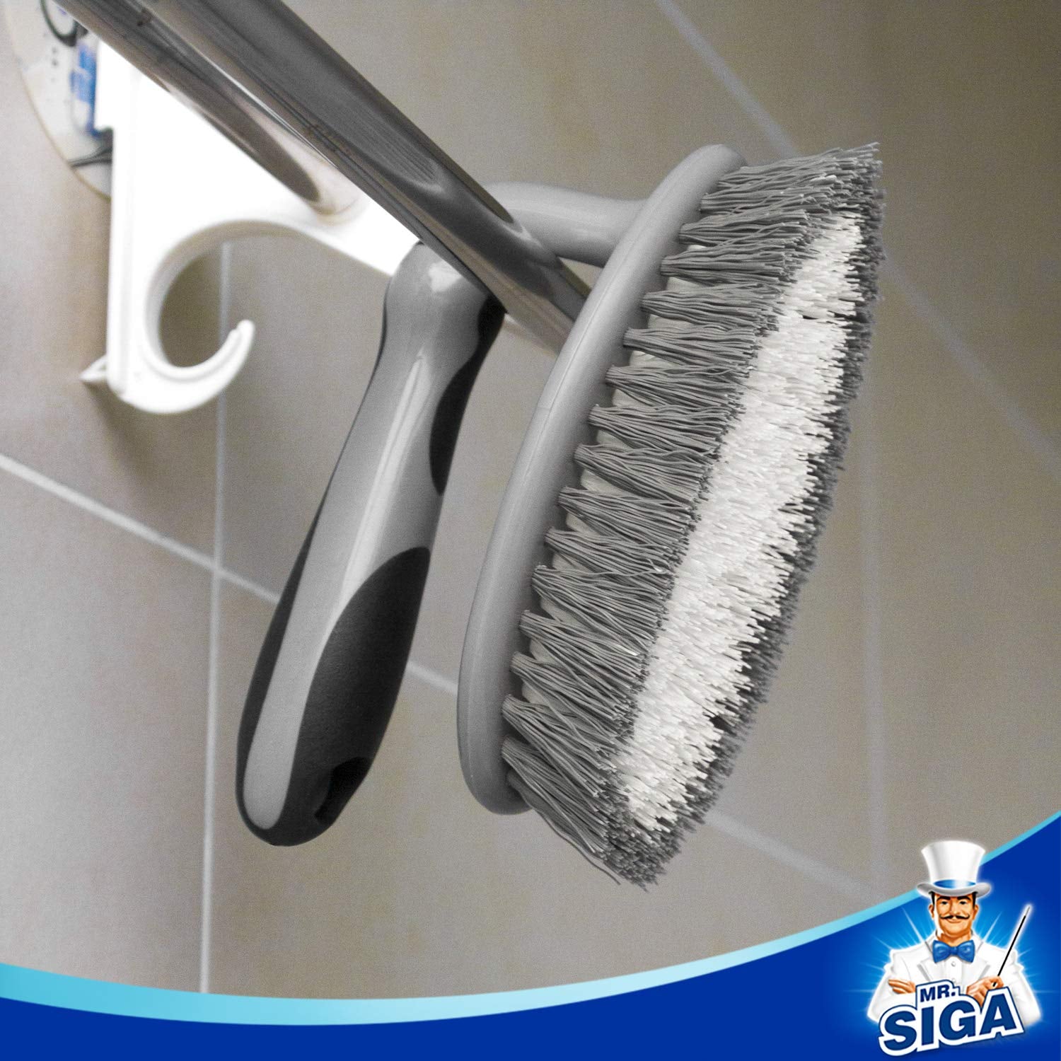 MRSIgA Heavy Duty Scrub Brush with comfortable grip  cleaning Brush for Bathroom  Shower  Sink  Floor  2-Pack
