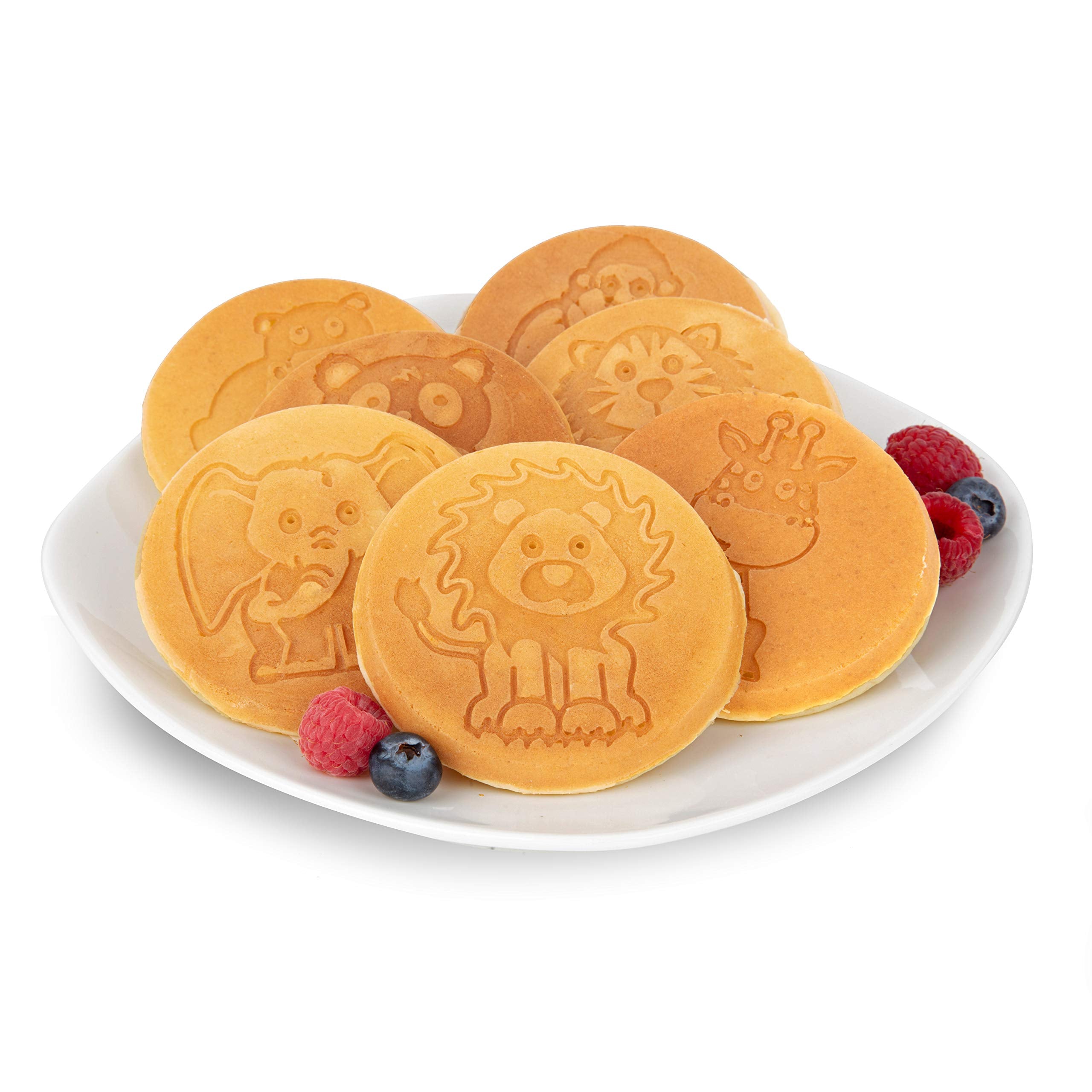 Animal Mini Pancake Pan - Make 7 Unique Flapjack Zoo Animals, Including A Elephant, Giraffe And More- Nonstick Pan Cake Maker Gr