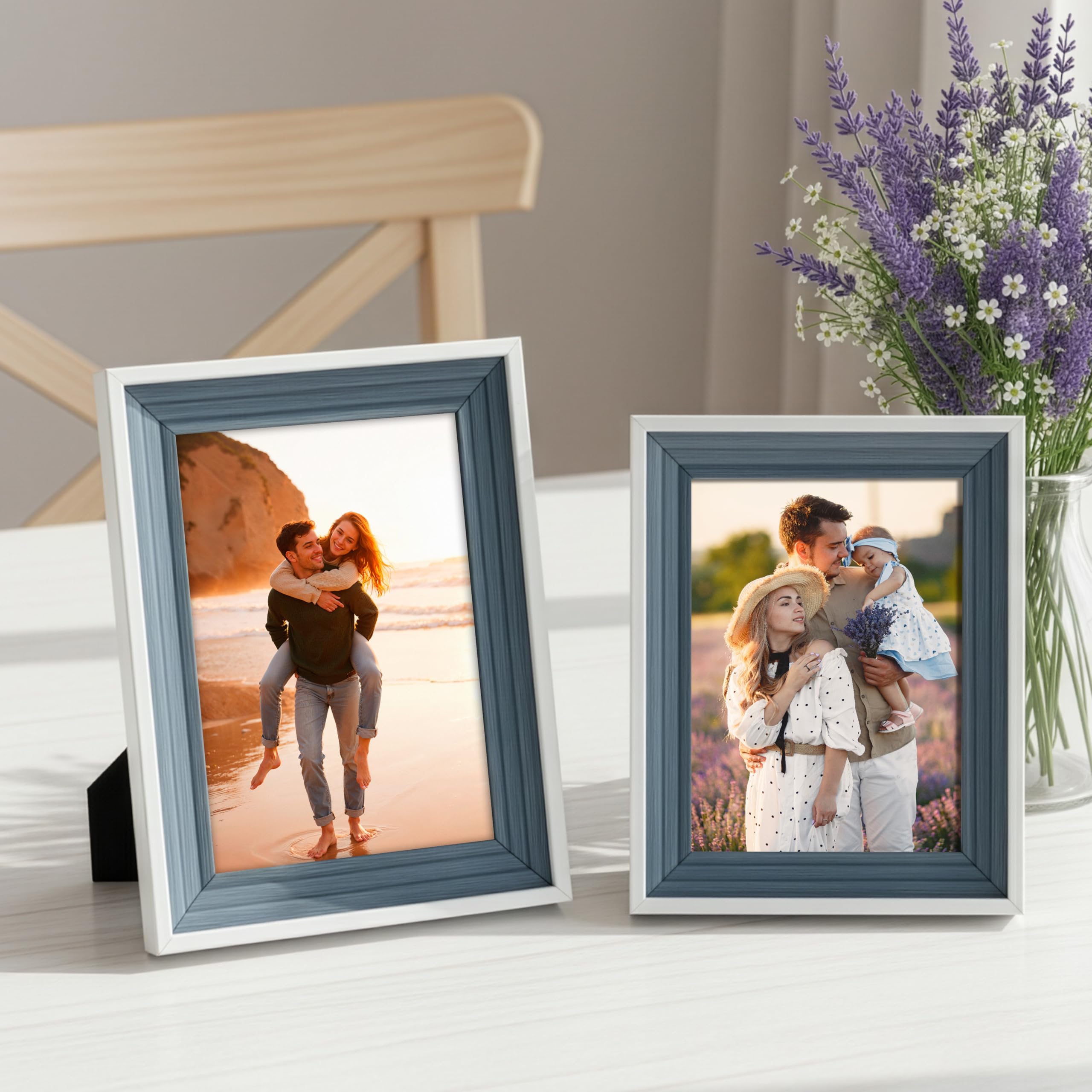 Art Street Table Photo Frame/Picture Frame For Desk (Photo Size 5X7 & 4X6) Photo Gift/Love Gift - (Set Of 2- Multicolor)