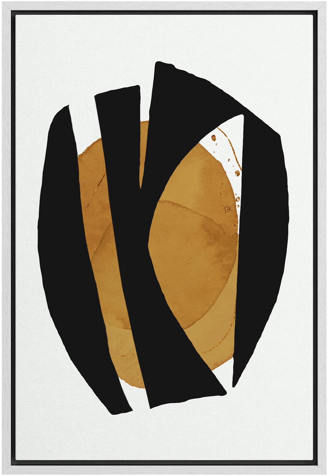 Signford Framed Canvas Print Wall Art Mid-Century Geometric Color Blocks Abstract Shapes Illustrations Modern Art Decorative Boh