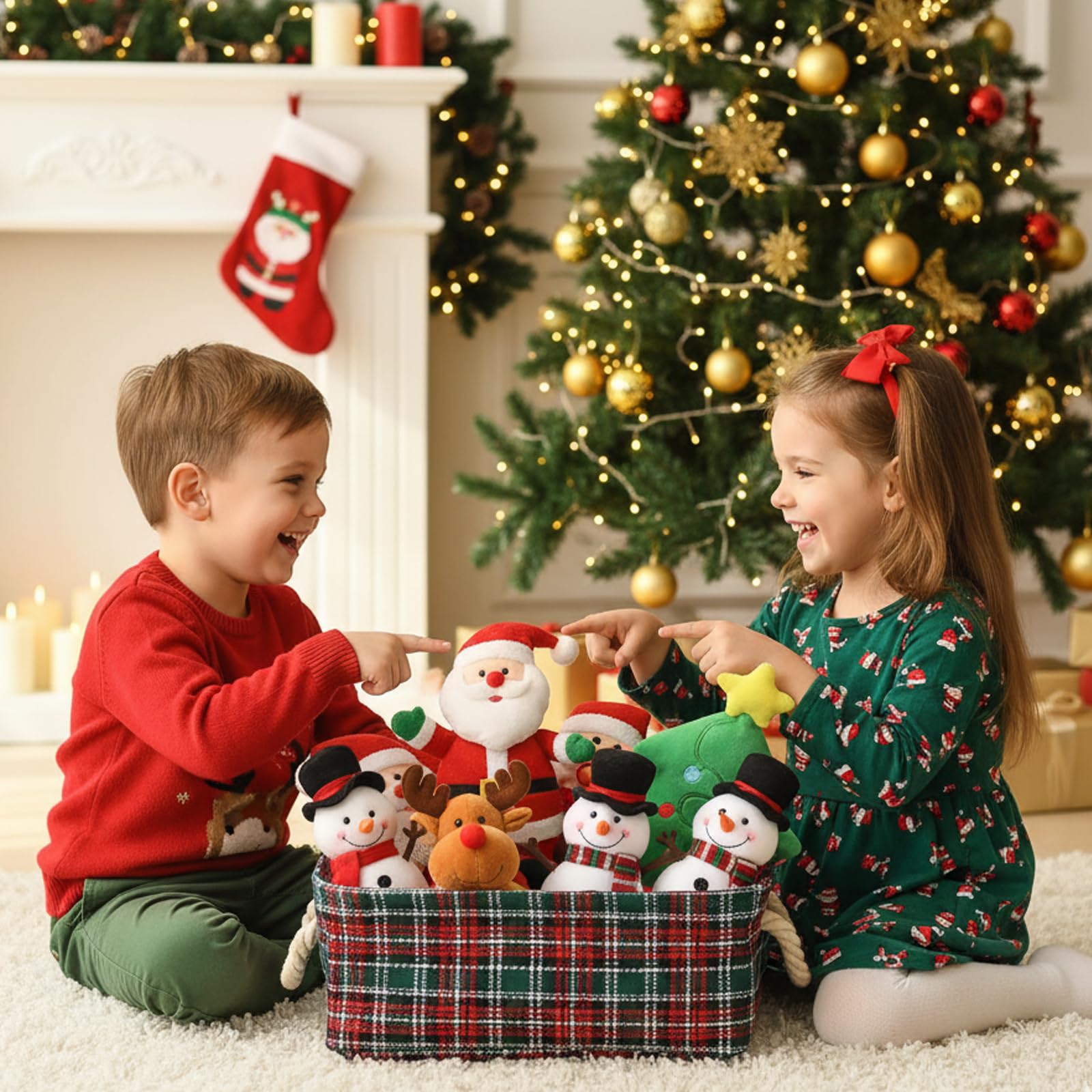 INough Christmas Baskets for Gifts Empty Red Christmas Gift Basket with Handles Christmas Bags Red Basket for Gifts Empty Collap