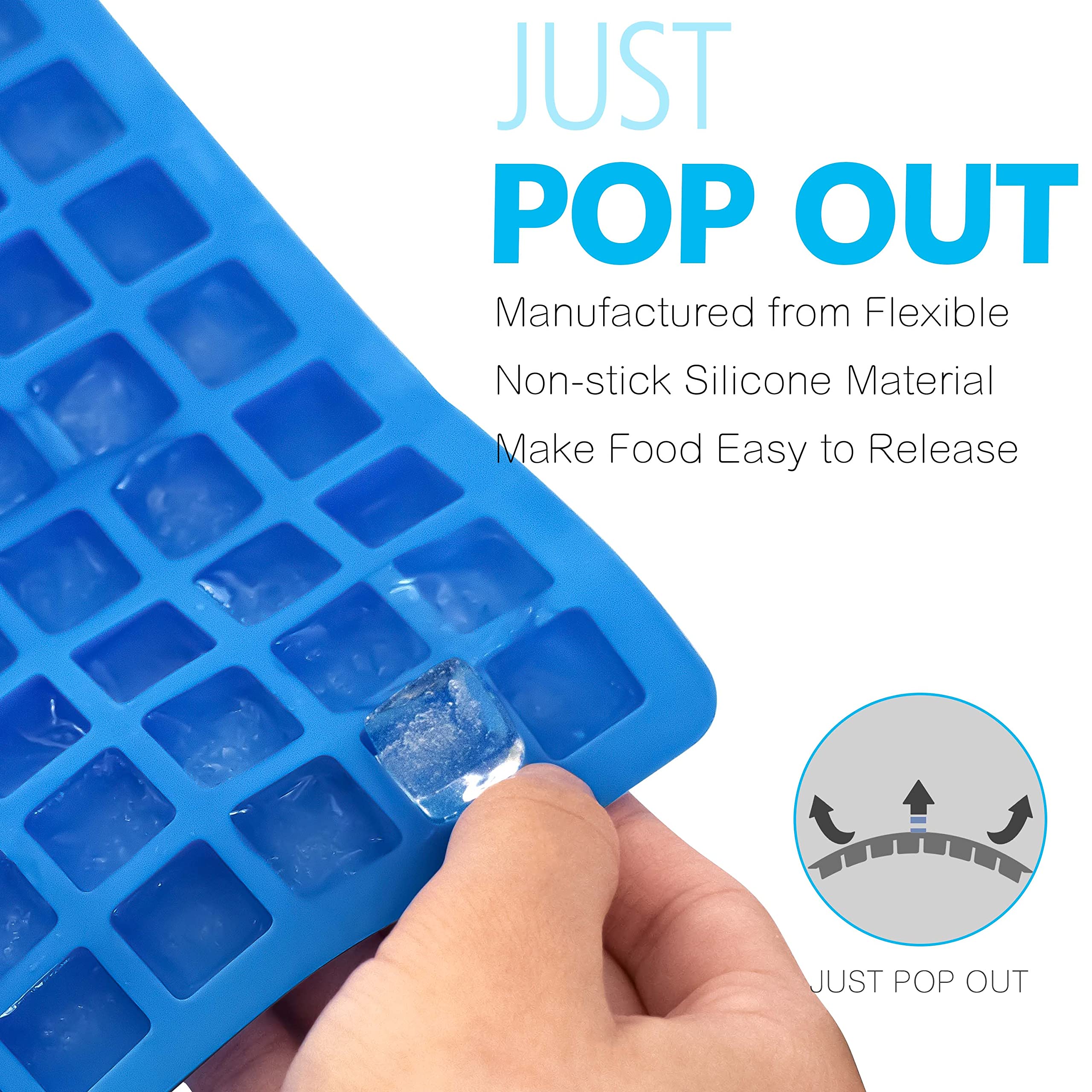 Anaeat 126-Cavity Square Silicone Candy Mold, 2 Pack Non-Stick Mini Silicone Chocolate Mold For Homemade Caramels, Jelly, Gummy,
