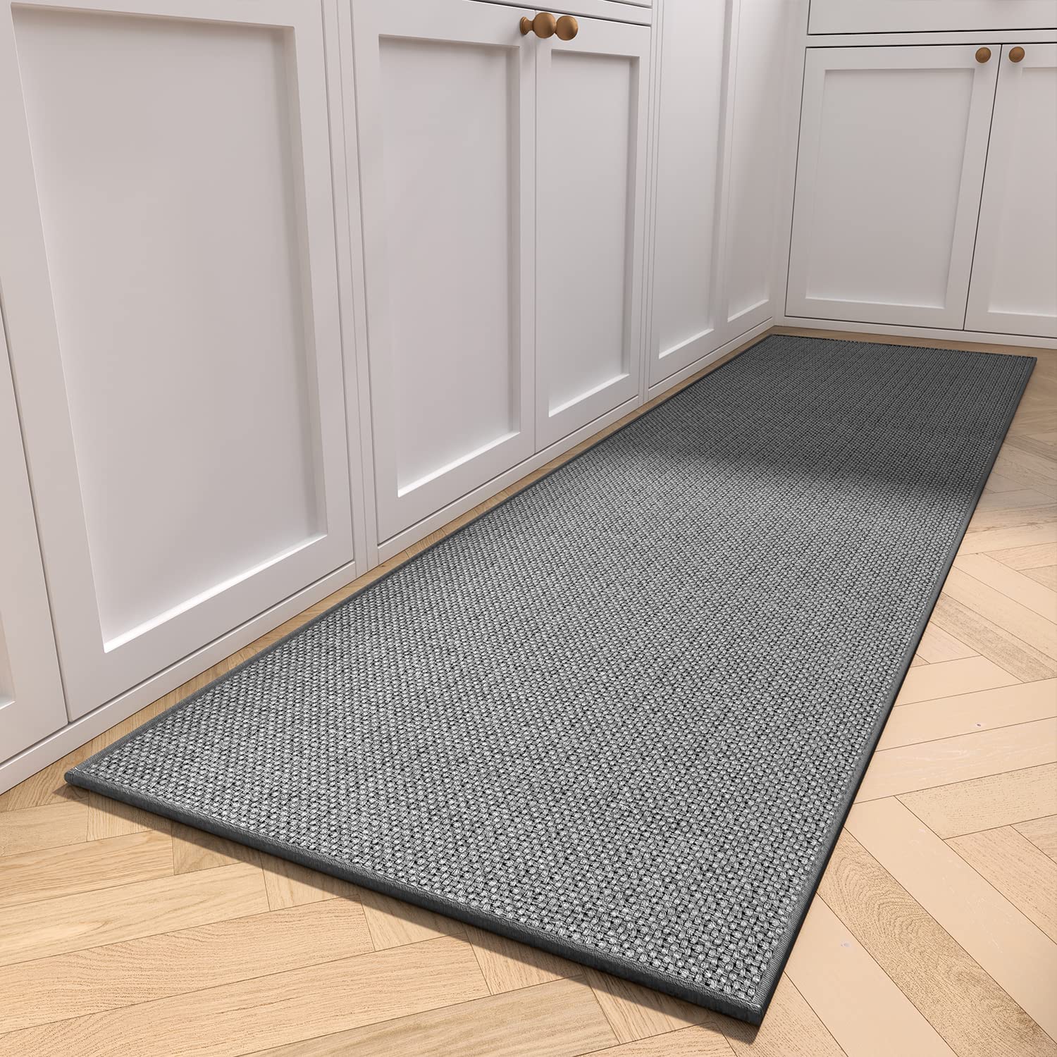 Kitchen Rugs And Mats Non Skid Washable, Absorbent Runner Rugs For Kitchen, Front Of Sink, Kitchen Mats For Floor (Dark Grey, 20