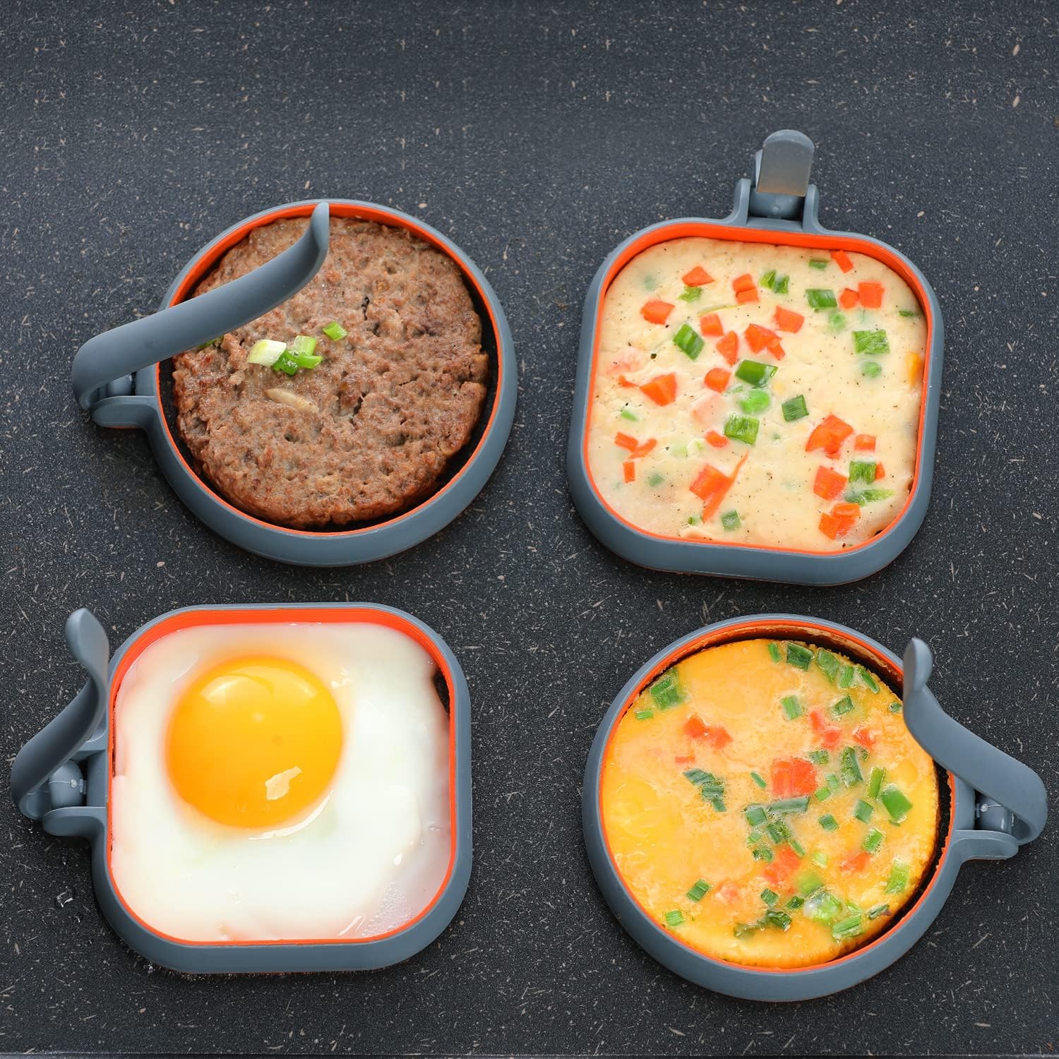 Goylser Silicone Egg Molds Pancake Molds For Kids, Silicone Egg Rings Pack Of 4 For Frying Eggs, Nonstick Silicone Egg Mcmuffin