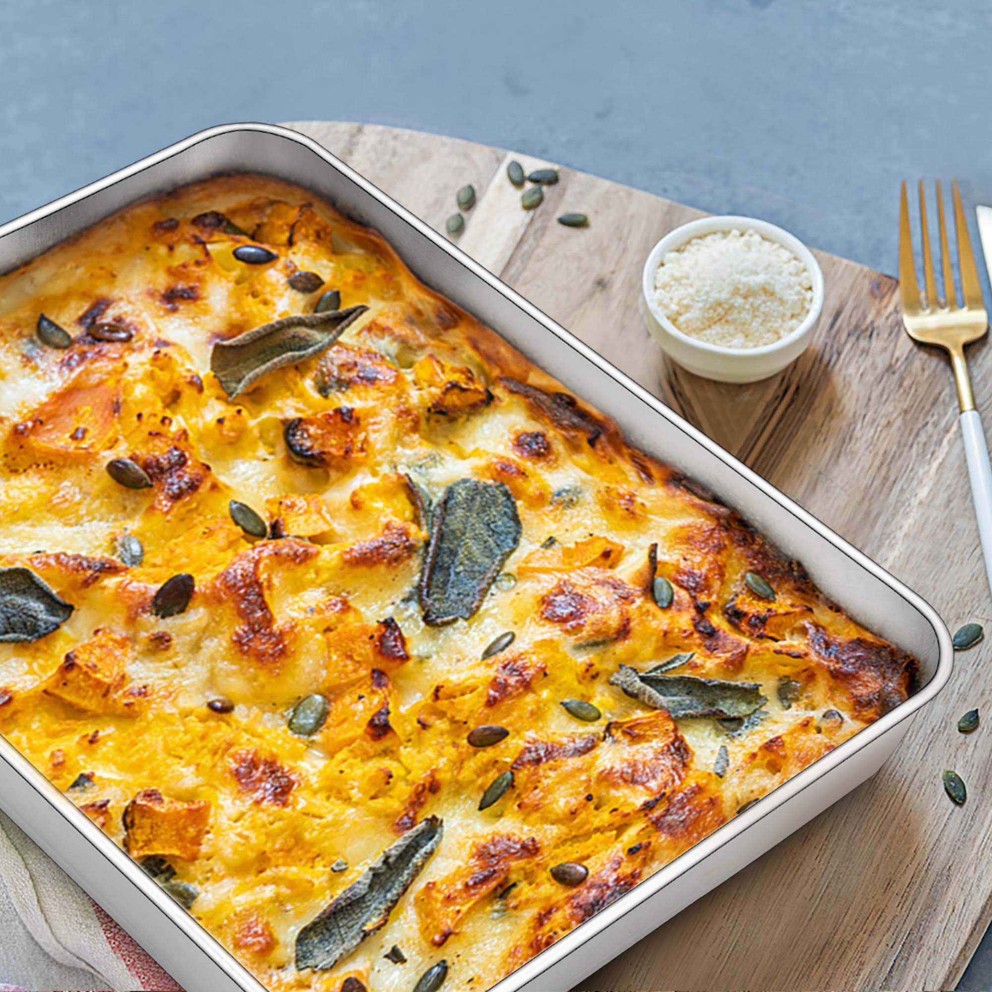 Teamfar Lasagna Pan(3 Pan & 3 Lids), 12?    & 10    & 9?    Cake Pan With Lids, Rectangular Baking Pan Stainless Steel Bakeware