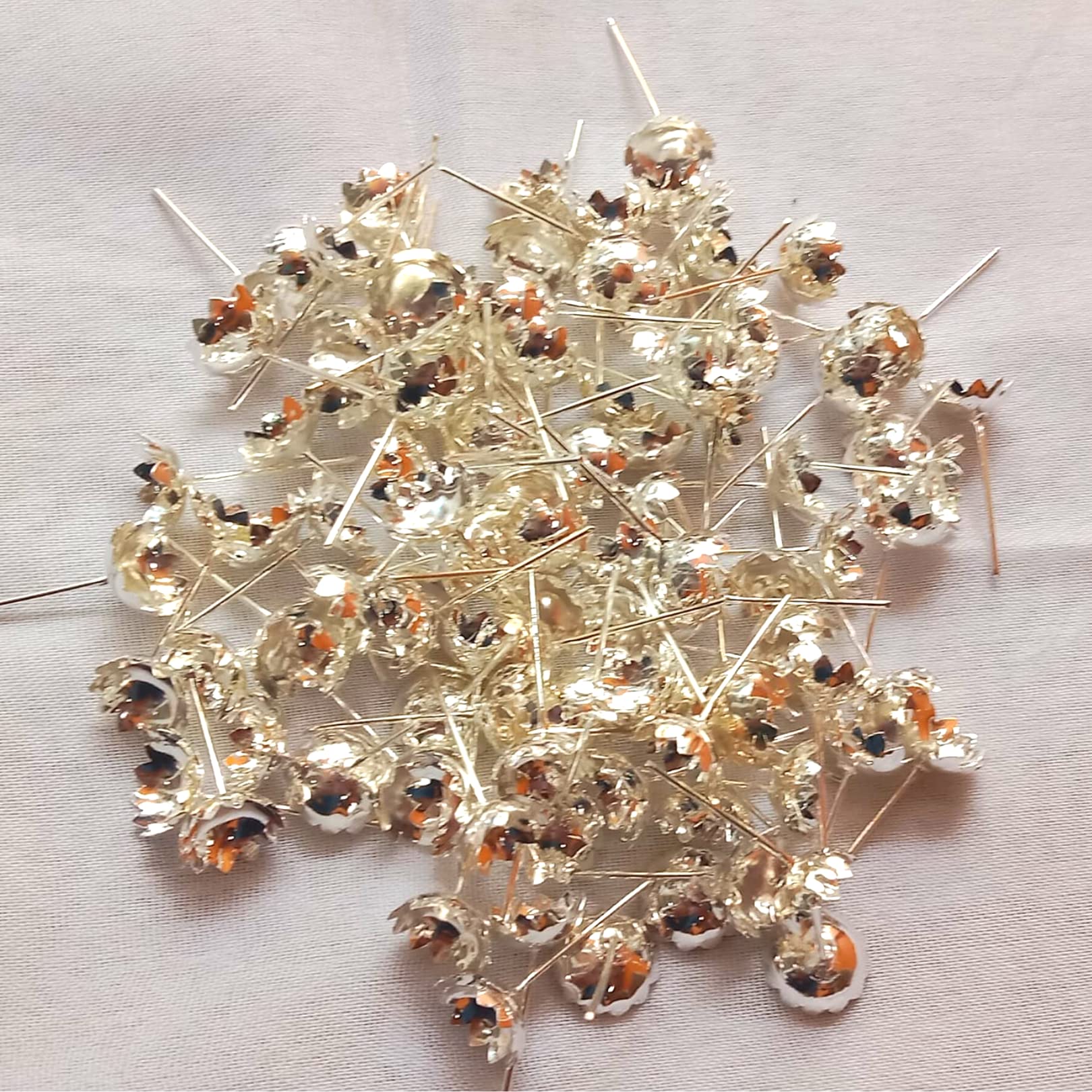 EpoojaCart - 108 Silver Flowers For Pooja- Ashtothram Shatanamavali Flowers for Laxmi Puja - Flowers for Diwali Pooja (Silver)