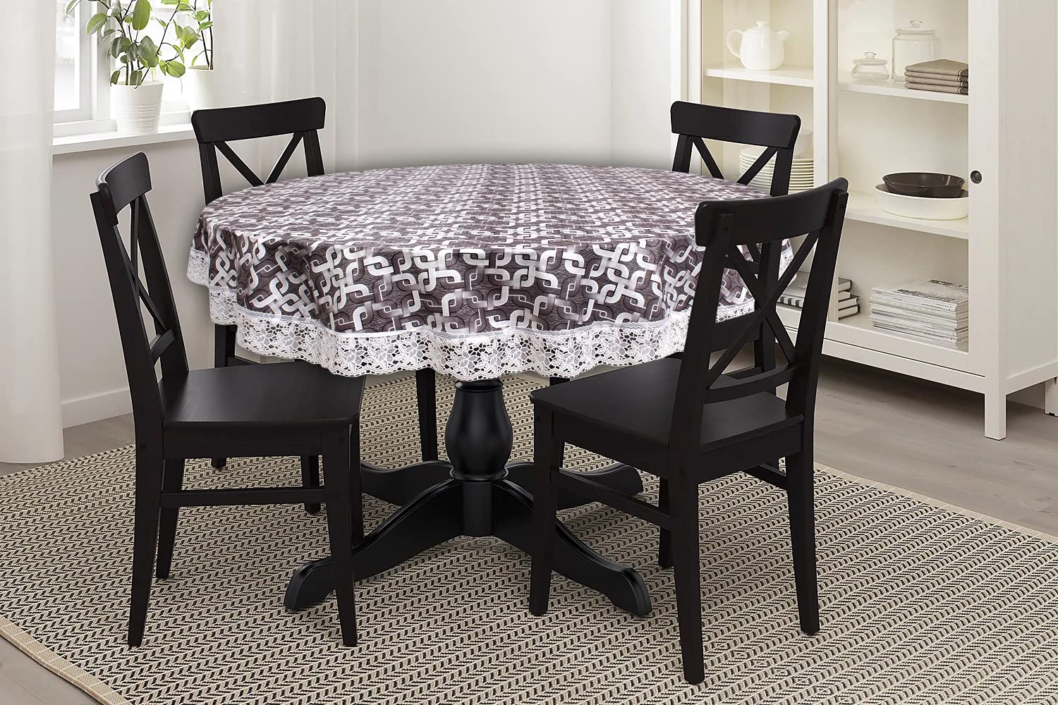 Stylista 4 Seater Round Table Cover Trellis Print 60 inches Diameter