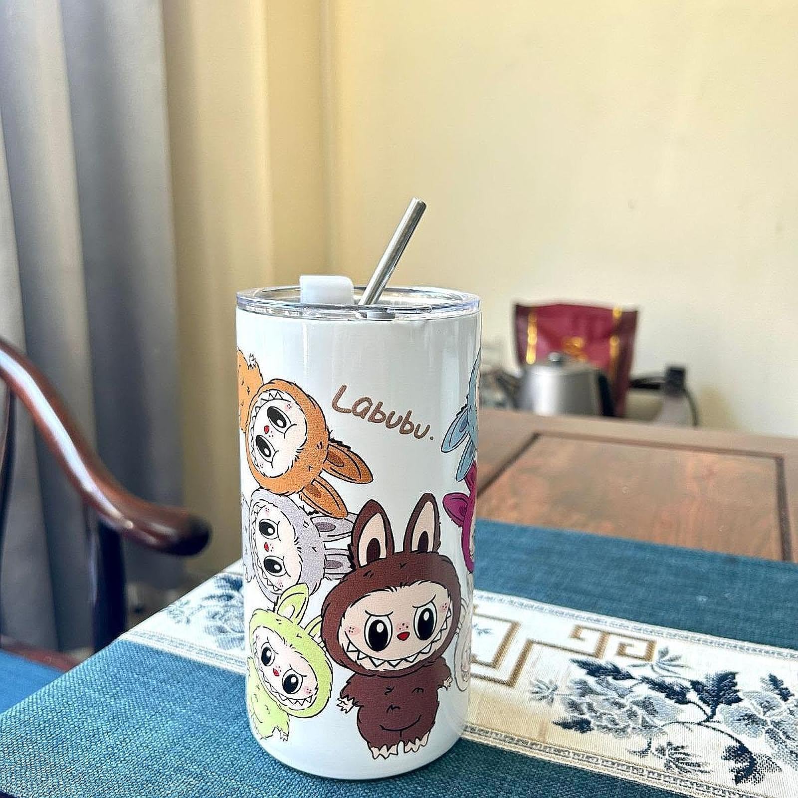 Trendivibe Straw Cup Cute Large Capacity Tumbler Cup For Birthday Living Room Traveling Style A