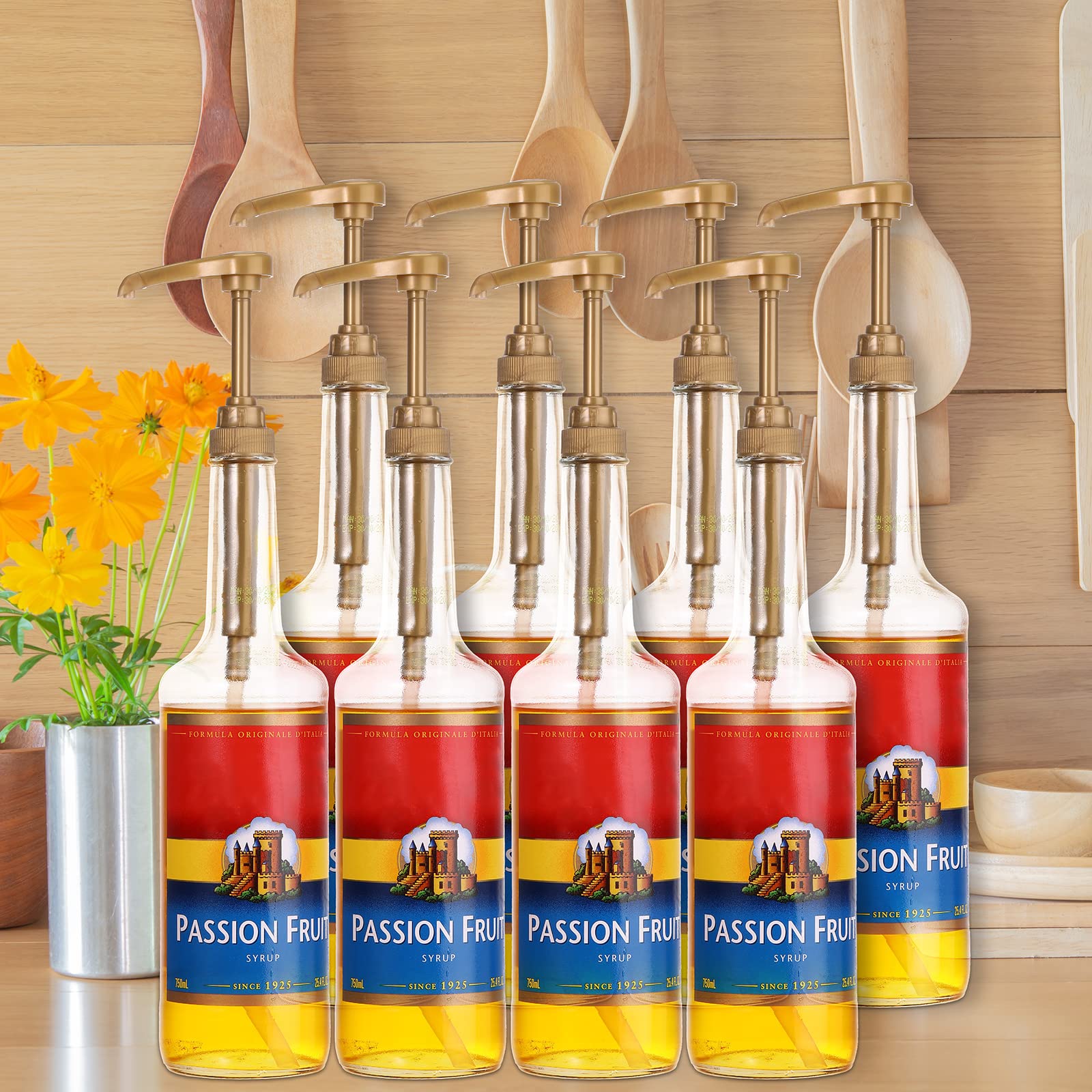 Zopeal 8 Pieces Syrup Pumps, Coffee Syrup Dispenser Pump, Flavor Syrup Pump Fits 750Ml Bottles For Coffee Syrups Snow Cones Cara