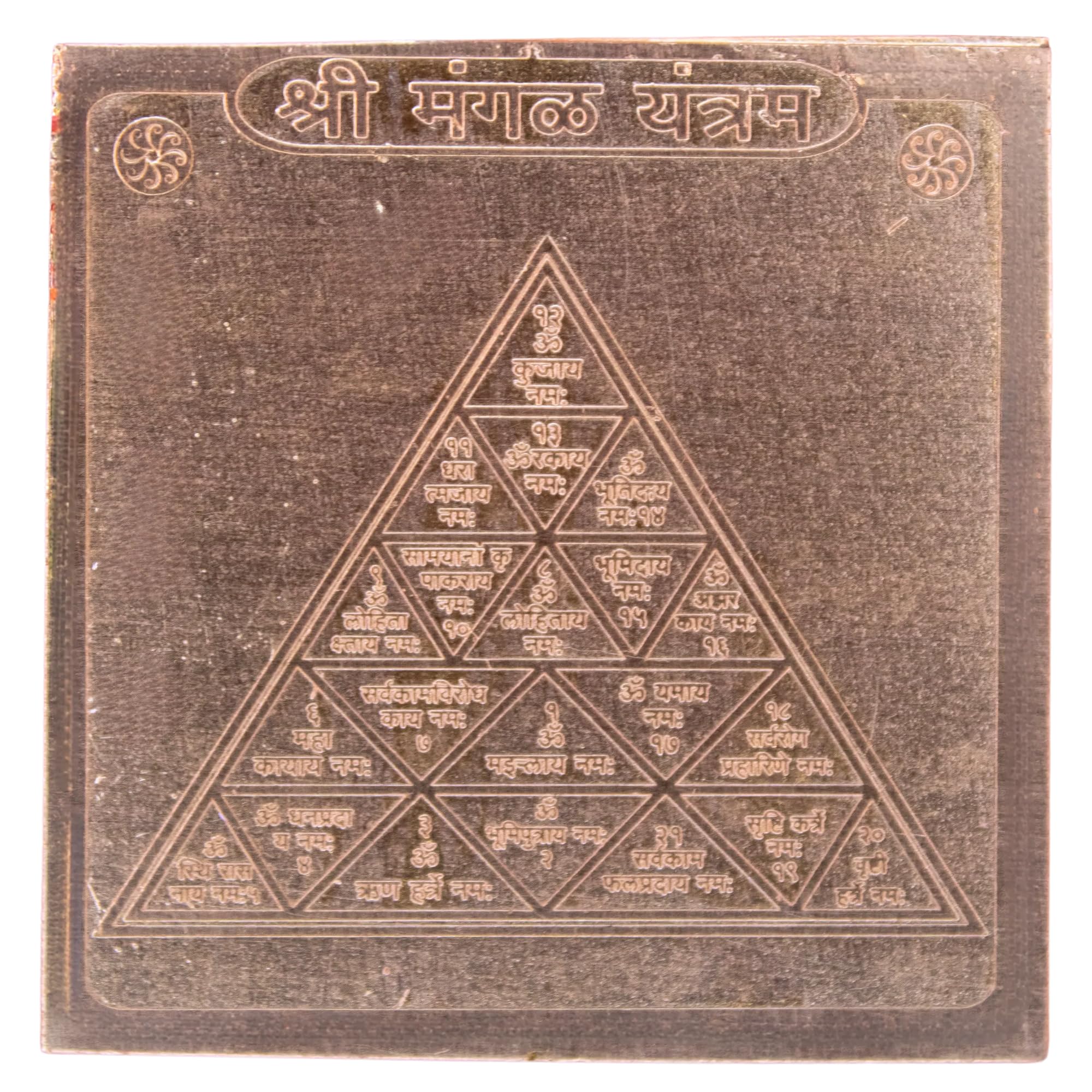 Shri Mangal Yantra Copper For Car Home Vastu Office Shop Work Kitchen Wallet Pocket Health Wealth Prosperity Success Positive En