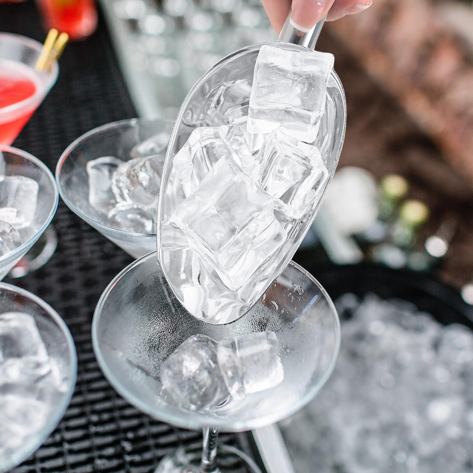 8 Pcs Metal Ice Scoop 6 Oz Stainless Steel Ice Scooper For Ice Maker Kitchen Freezer Bar Wedding Party Small Scoops For Pet Anim