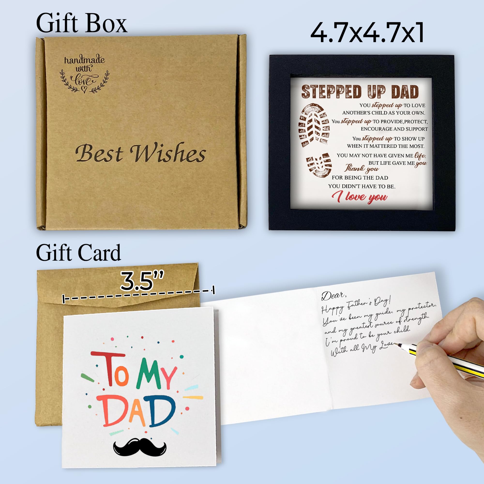 Step Dad Gifts Wooden Sentimental Thank You Gifts from Stepdaughter Stepson Daughter Son Birthday Step Dad Christmas Gifts Appre