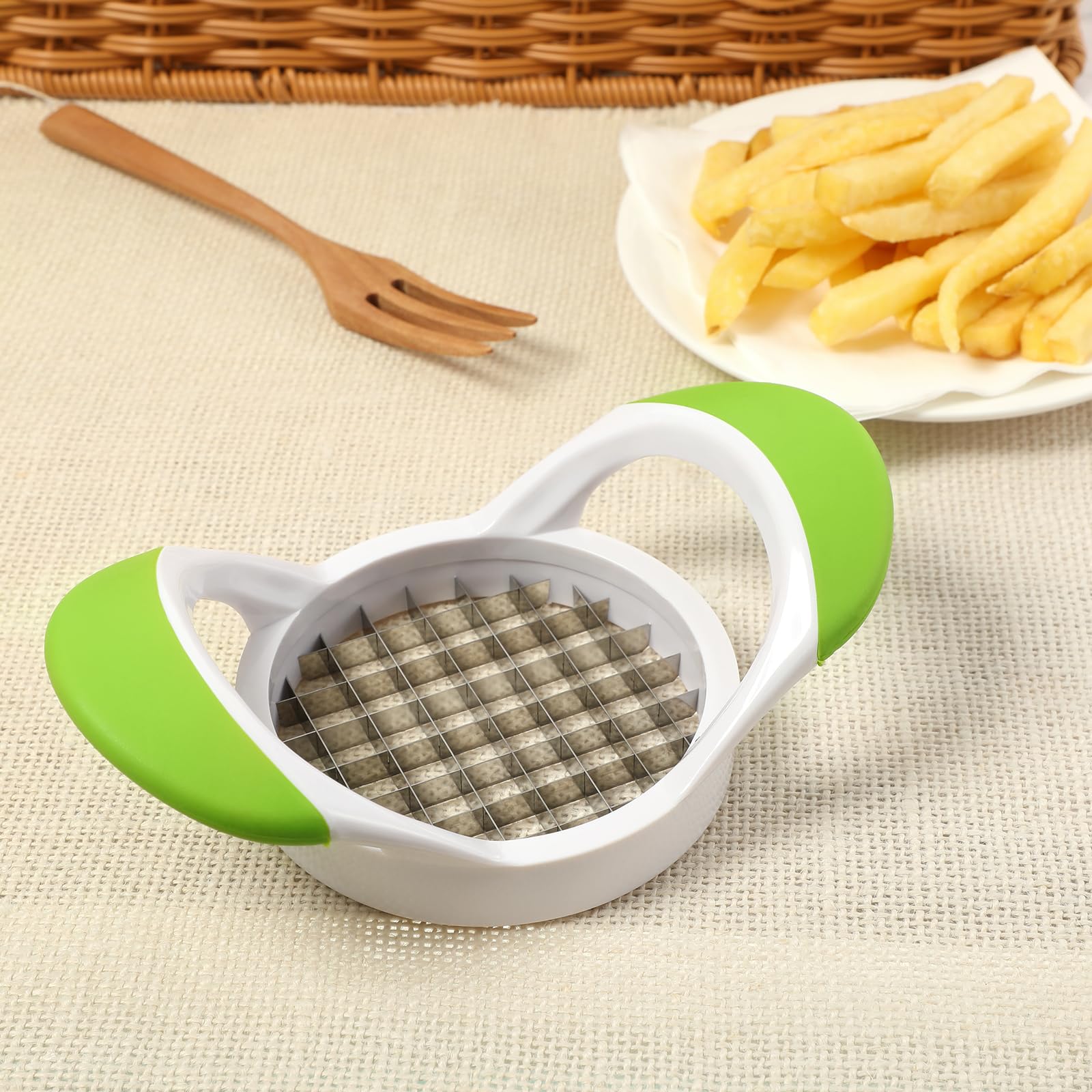 Doitool French Fry Cutter, Stainless Steel Potato Slicer Fast Potato Cutting With Handle Kitchen Tools, Fries Cutter Machine Fru