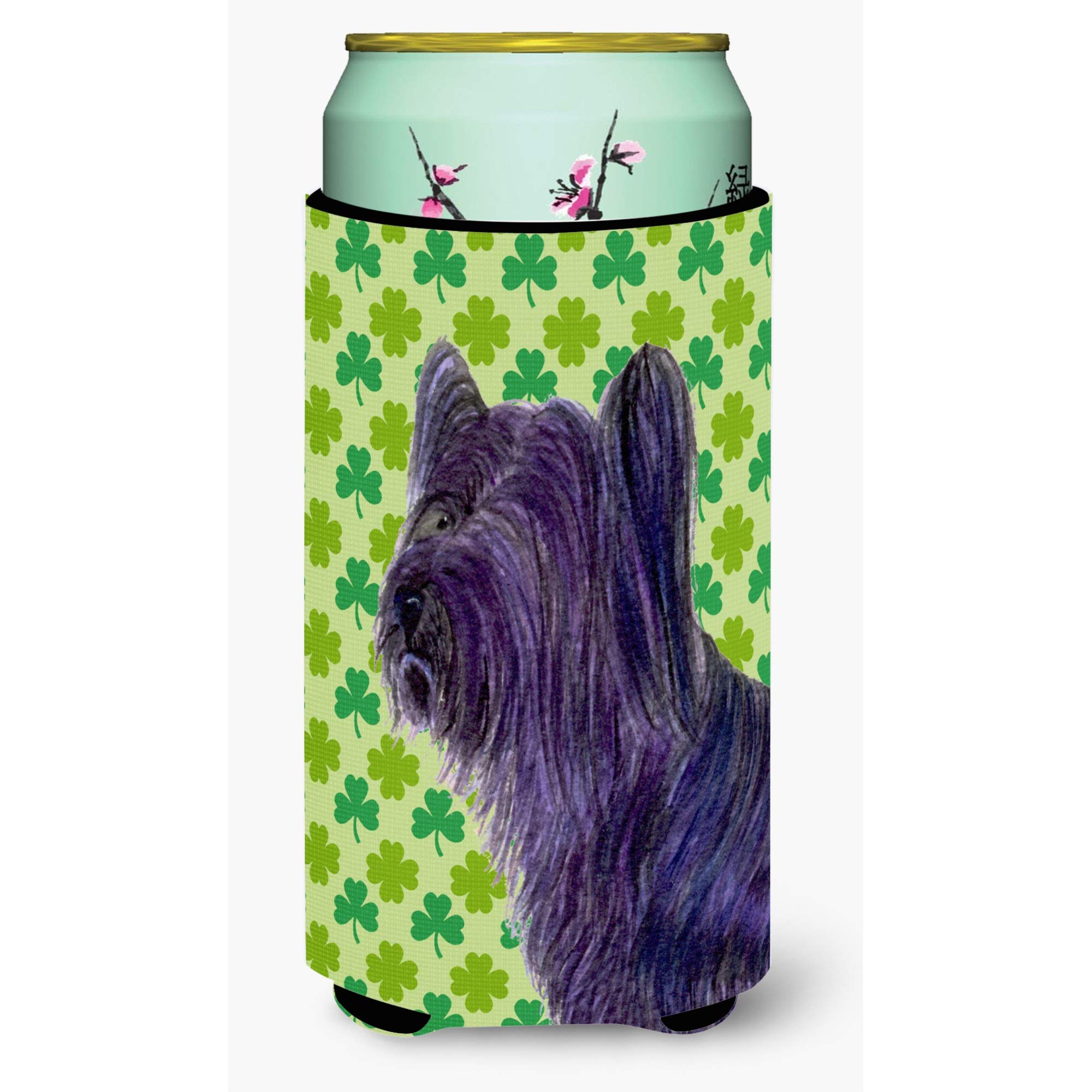Caroline'S Treasures Ss4394Tbc Skye Terrier St. Patrick'S Day Shamrock Portrait Tall Boy Hugger Can Cooler Sleeve Hugger Machine