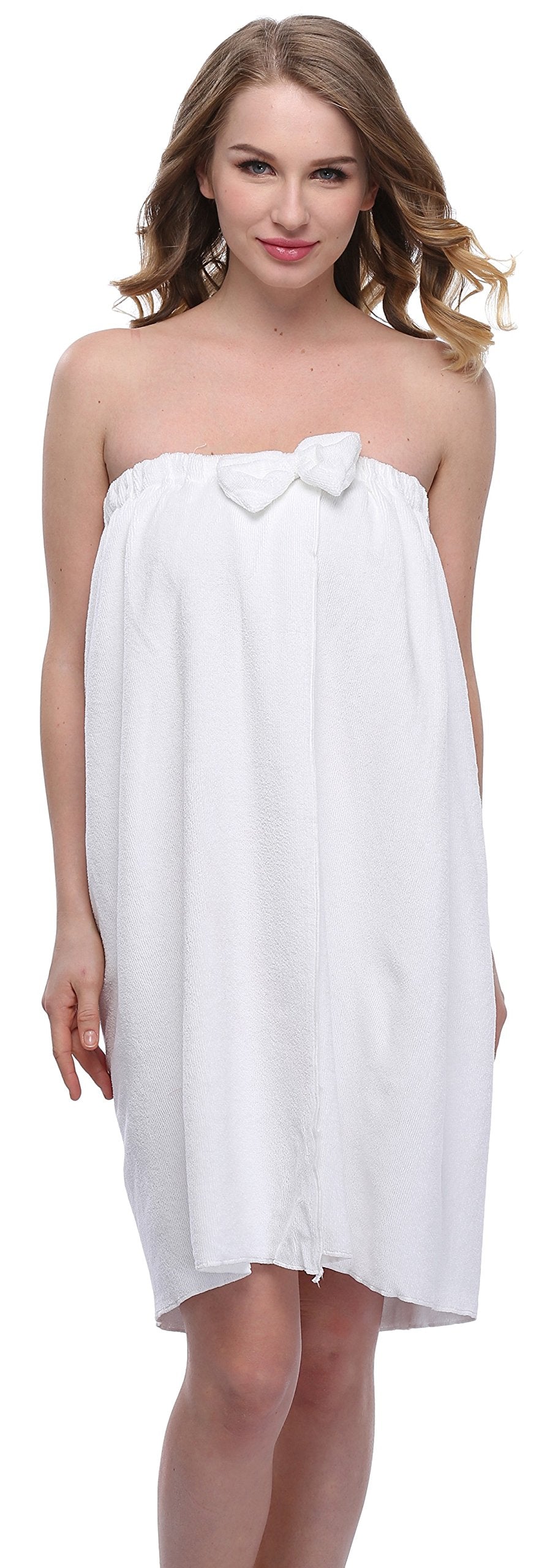 Expressbuynow Spa Bath Towel Wrap For Ladies , White , Free Size