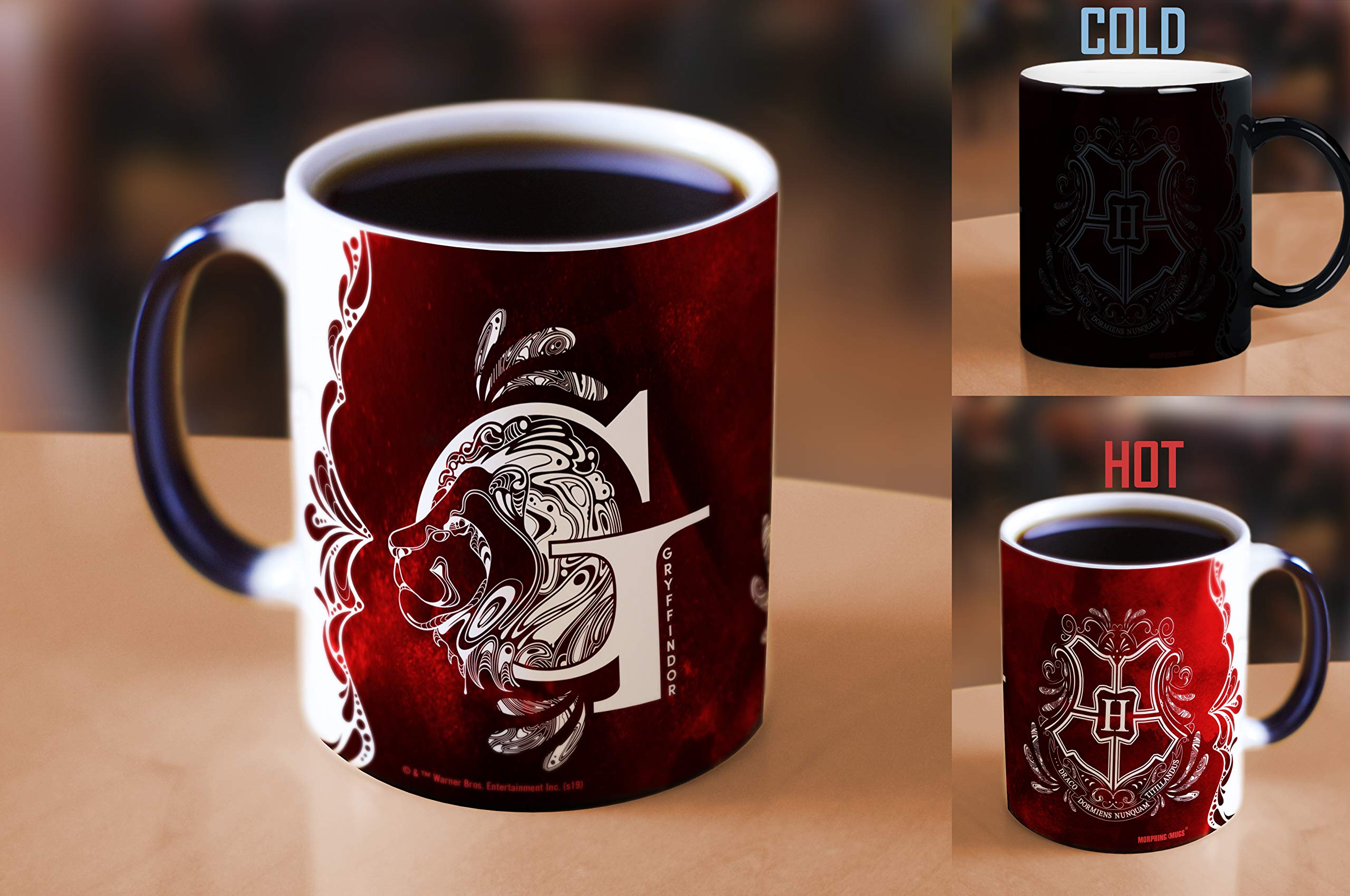 Morphing Mugs Harry Potter - Gryffindor - Aguamenti - One 11 oz Color Changing Heat Sensitive Ceramic Mug - Image Revealed When