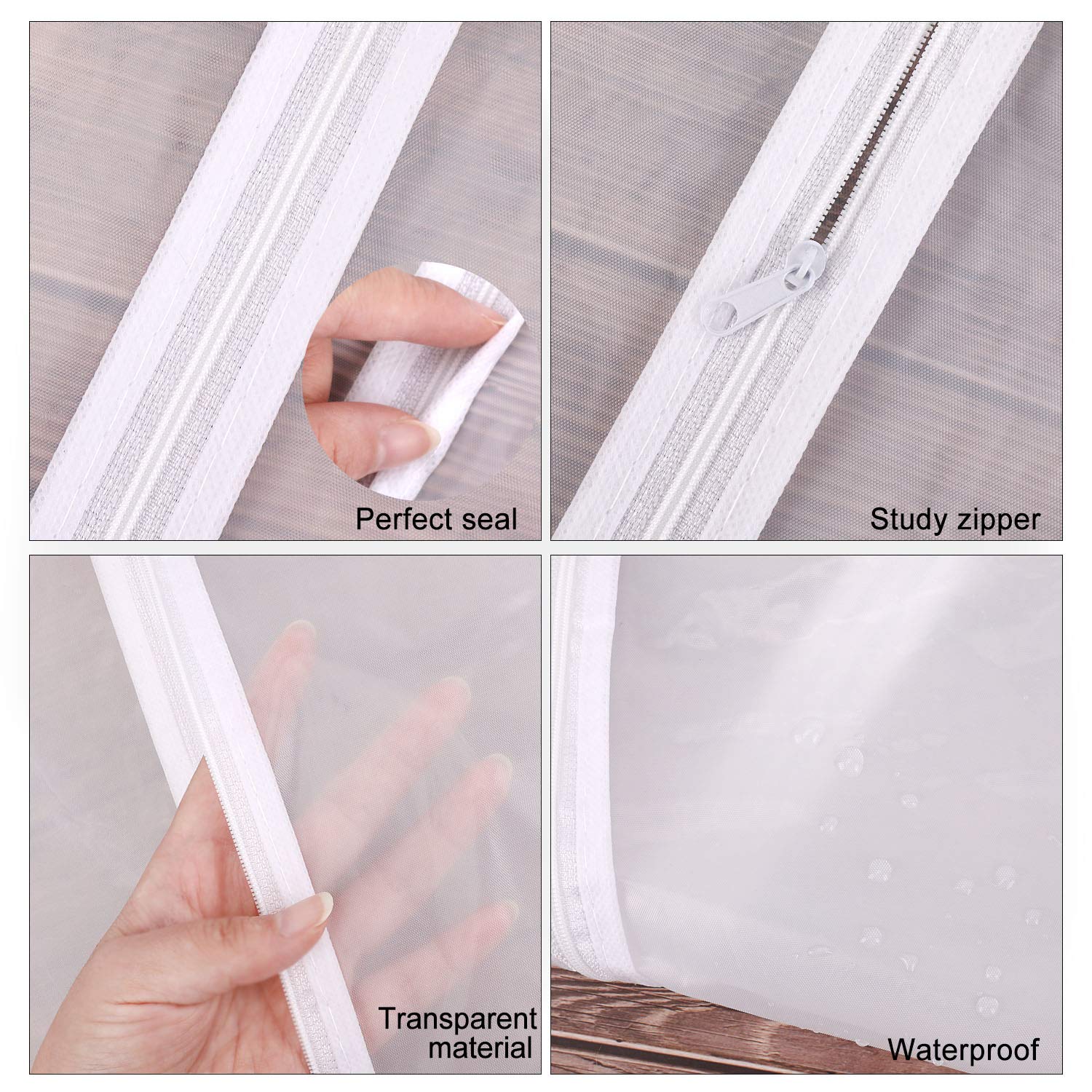 Pwsap 8Pack Breathable Clothes Covers With Zip, Hanging Garment Covers Bags Dress Bag Covers Mothproof Mens Suit Storage Bag Dus