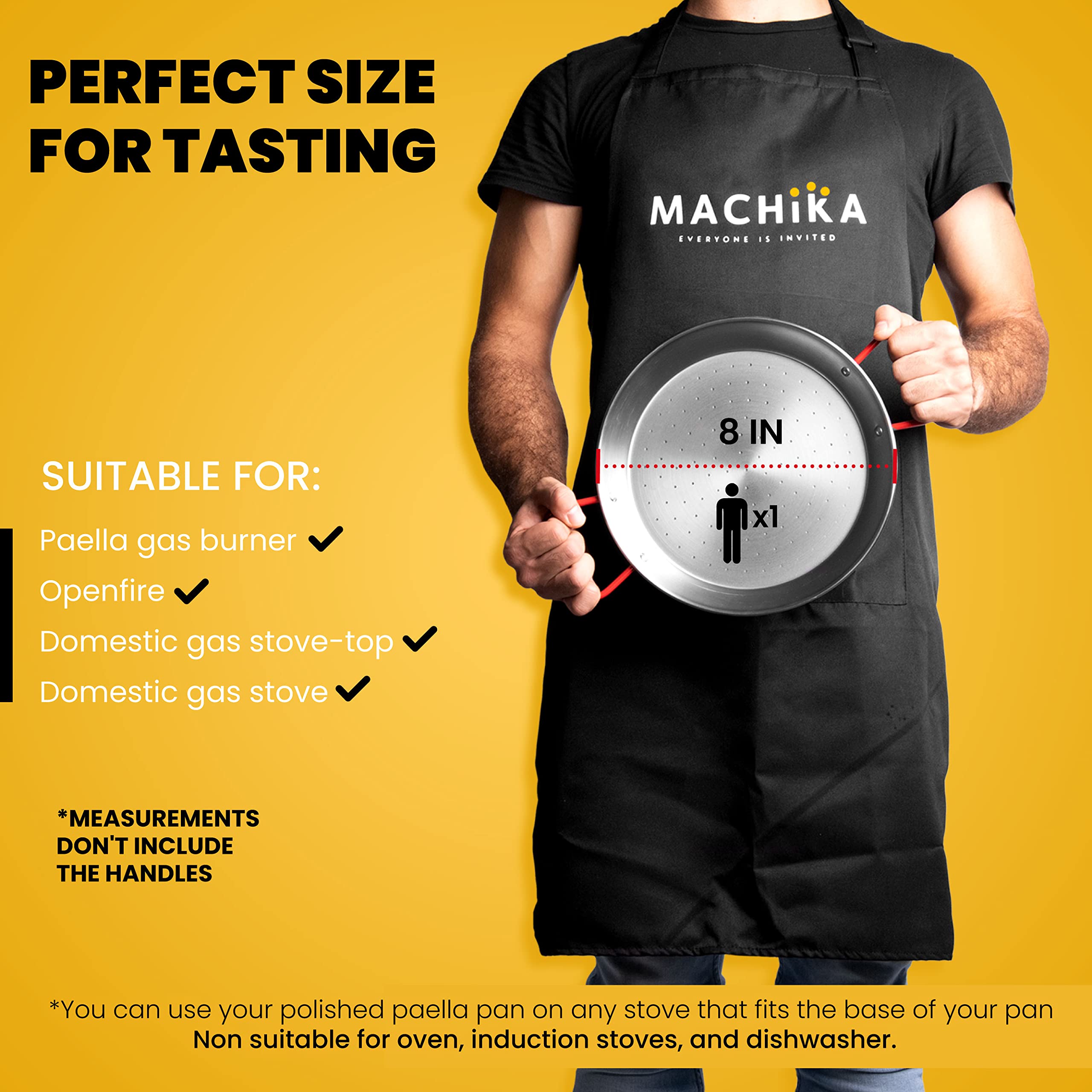 Machika Skillet Pan | Carbon Steel Paella Pan | Carbon Steel Pans For Cooking | Thin Carbon Steel Pan For Paella | Perfect For O