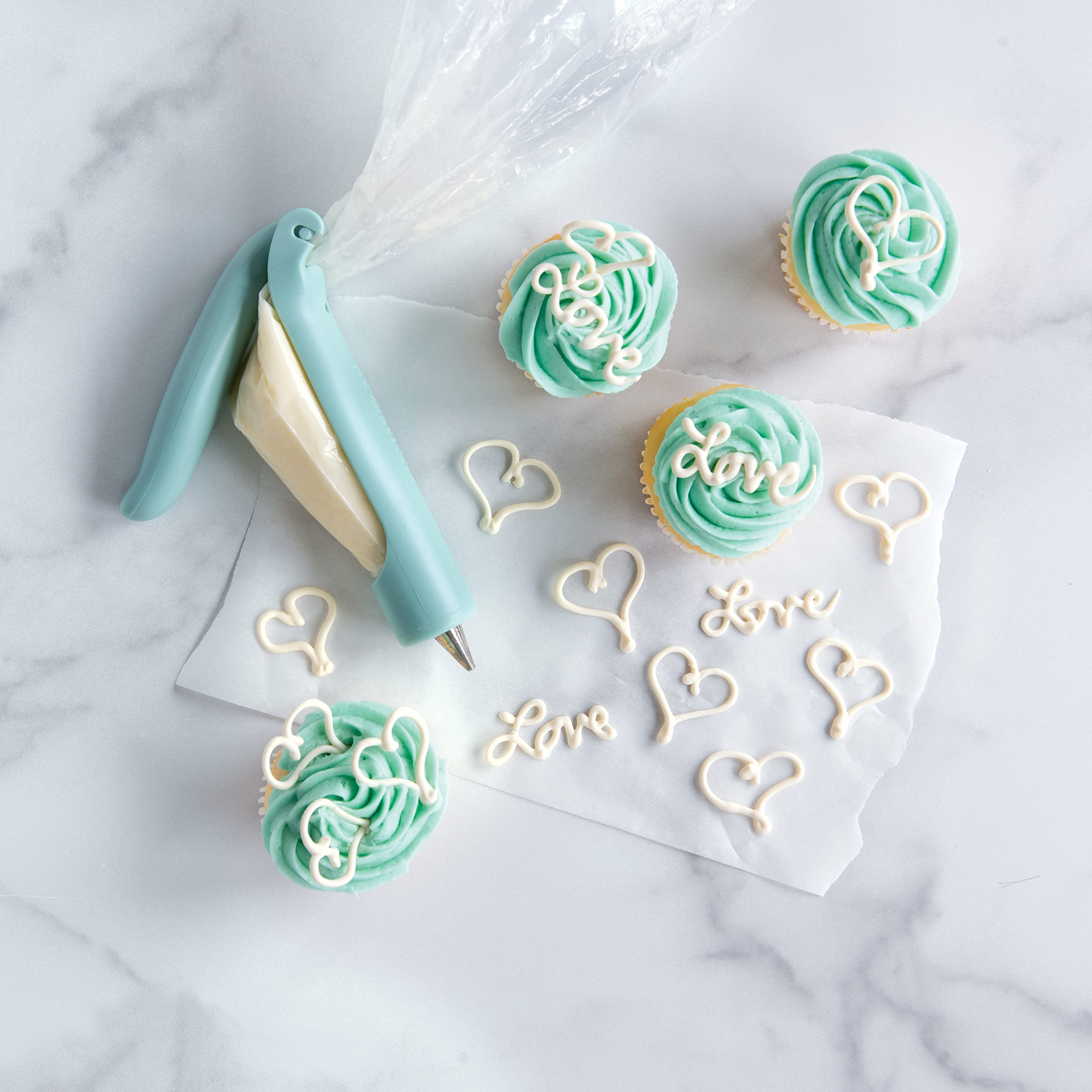 Nordic Ware Icing E-Z Decorating Pen, 2 Tips And Couplers, Mint