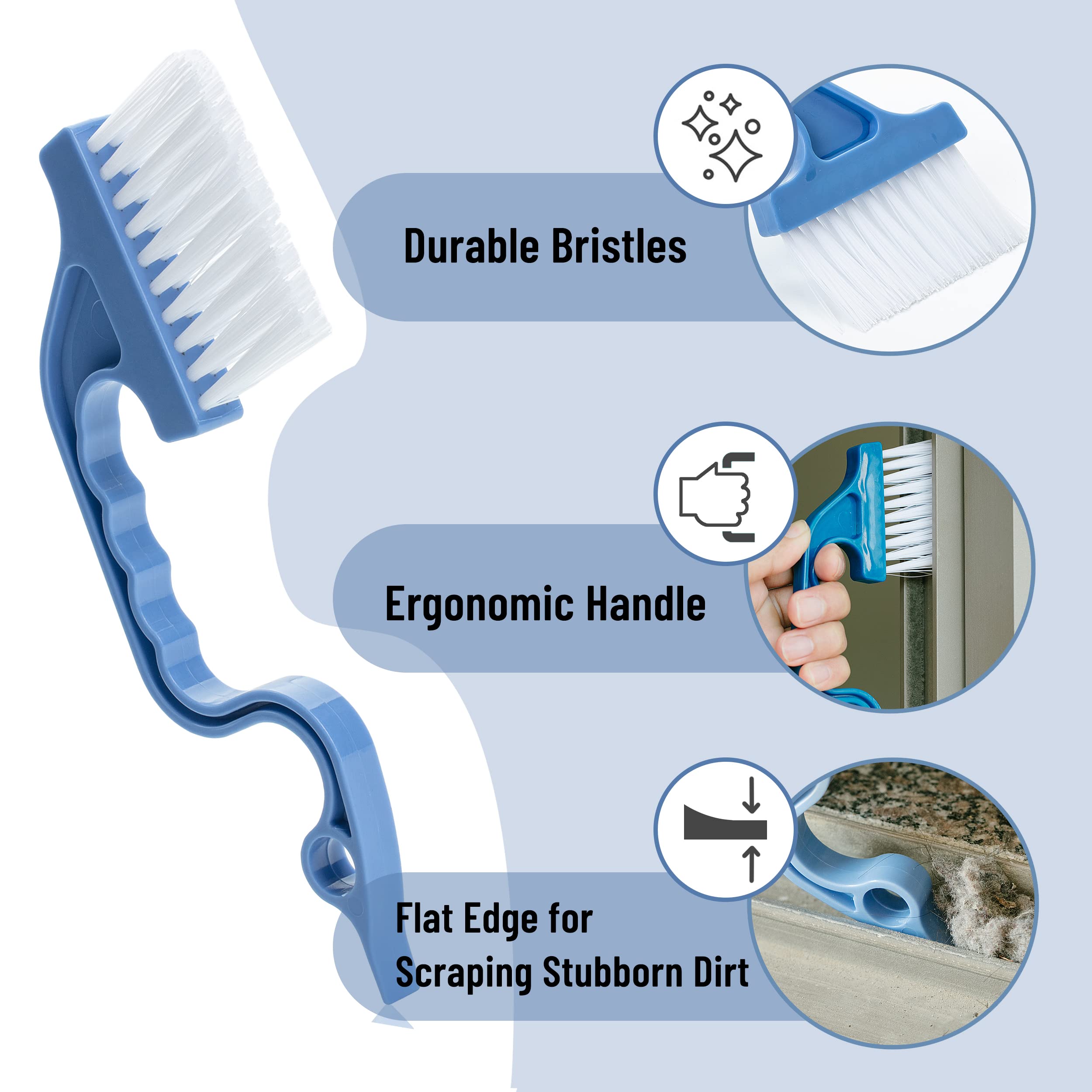 Slick- Window Track Cleaning Brush, 2 Pack, Window Cleaning Brush, Window Groove Cleaning Brush, Window Track Cleaner, Gap Clean