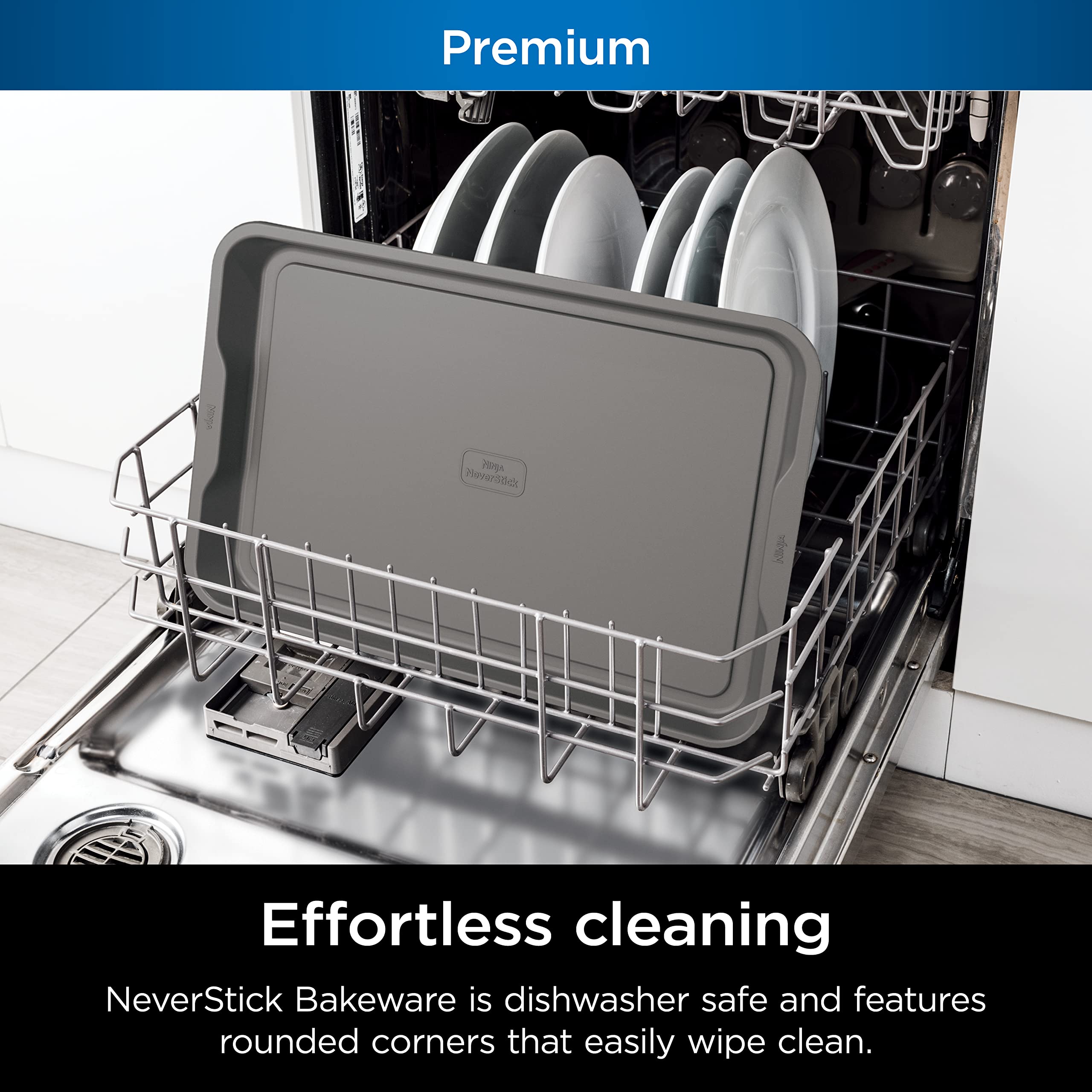 Ninja B32002 Foodi Neverstick Premium 2-Piece Baking Sheet Set, Nonstick, Oven Safe Up To 500F, With 9 X 13 Inch Sheet & 11 X 17