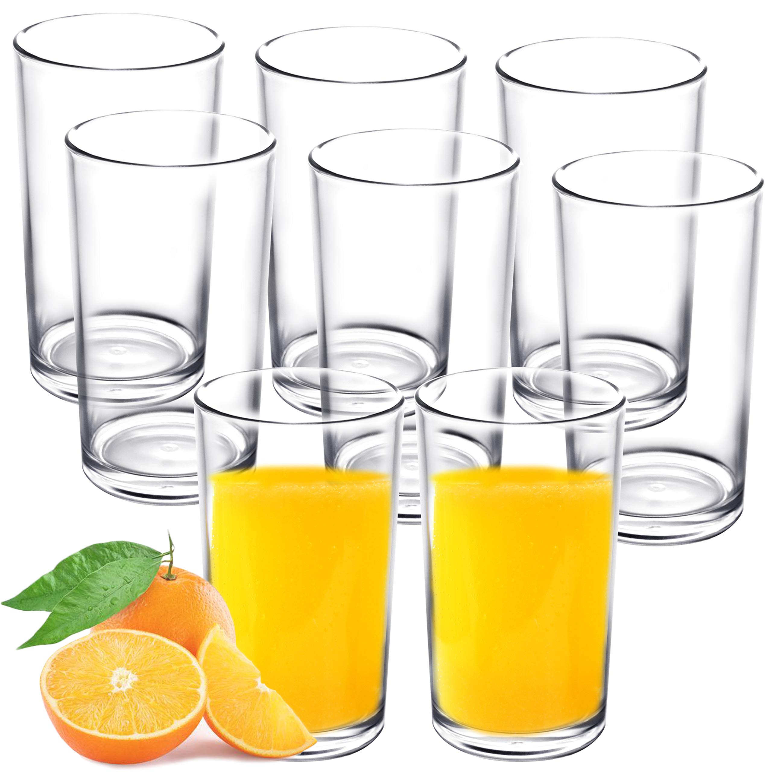 Youngever 9 Pack 9-ounce Plastic Drinking Tumblers, Unbreakable Glasses, Reusable Plastic Cups, Drinking Glasses - NO BPA | Top-