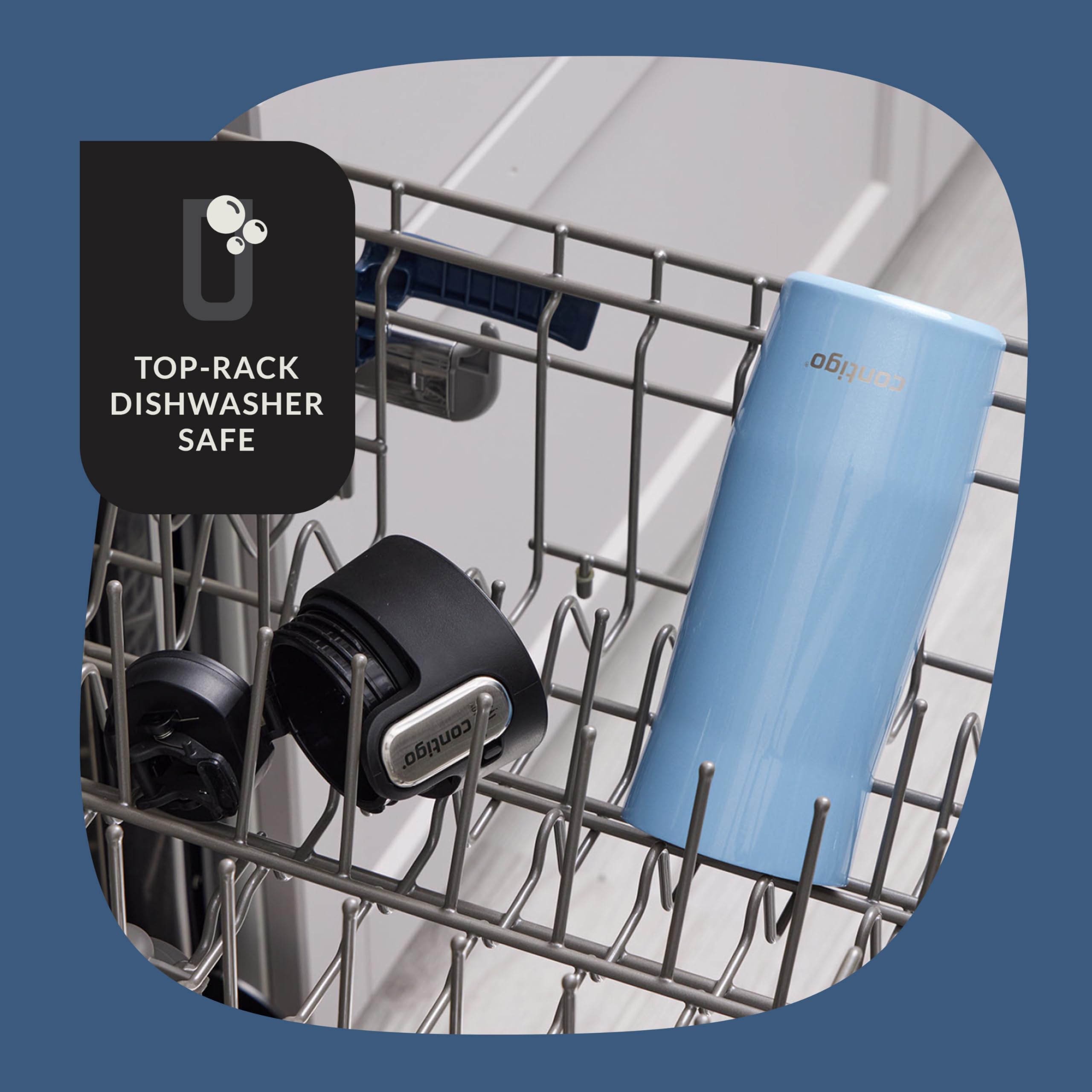 Contigo Autoseal West Loop Vacuum-Insulated Stainless Steel Travel Mug With Easy-Clean Lid, 16 Oz, 2-Pack, Salted Frosted Pearl;