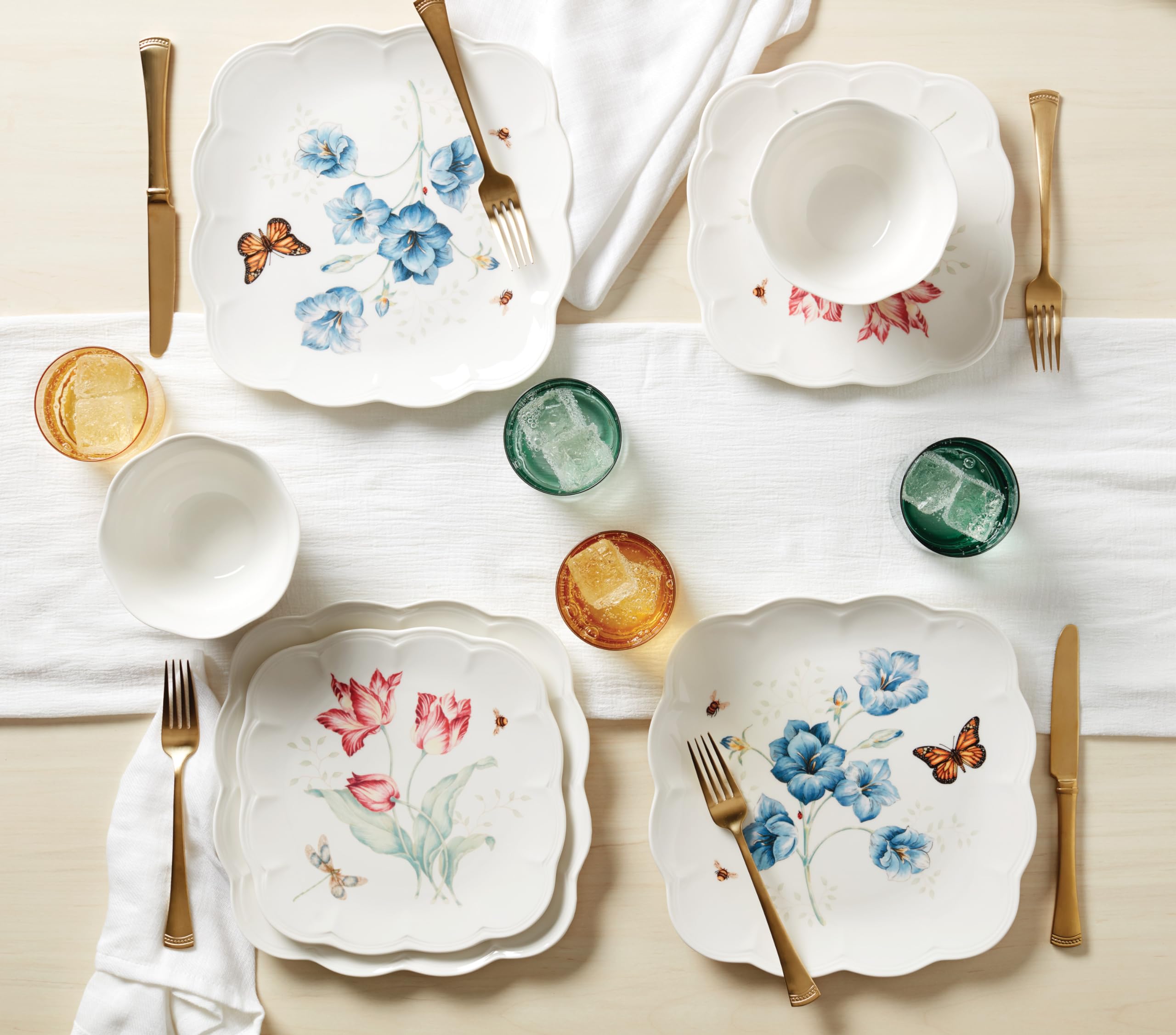 Lenox Butterfly Meadow Square Dinner Plate, 7.16