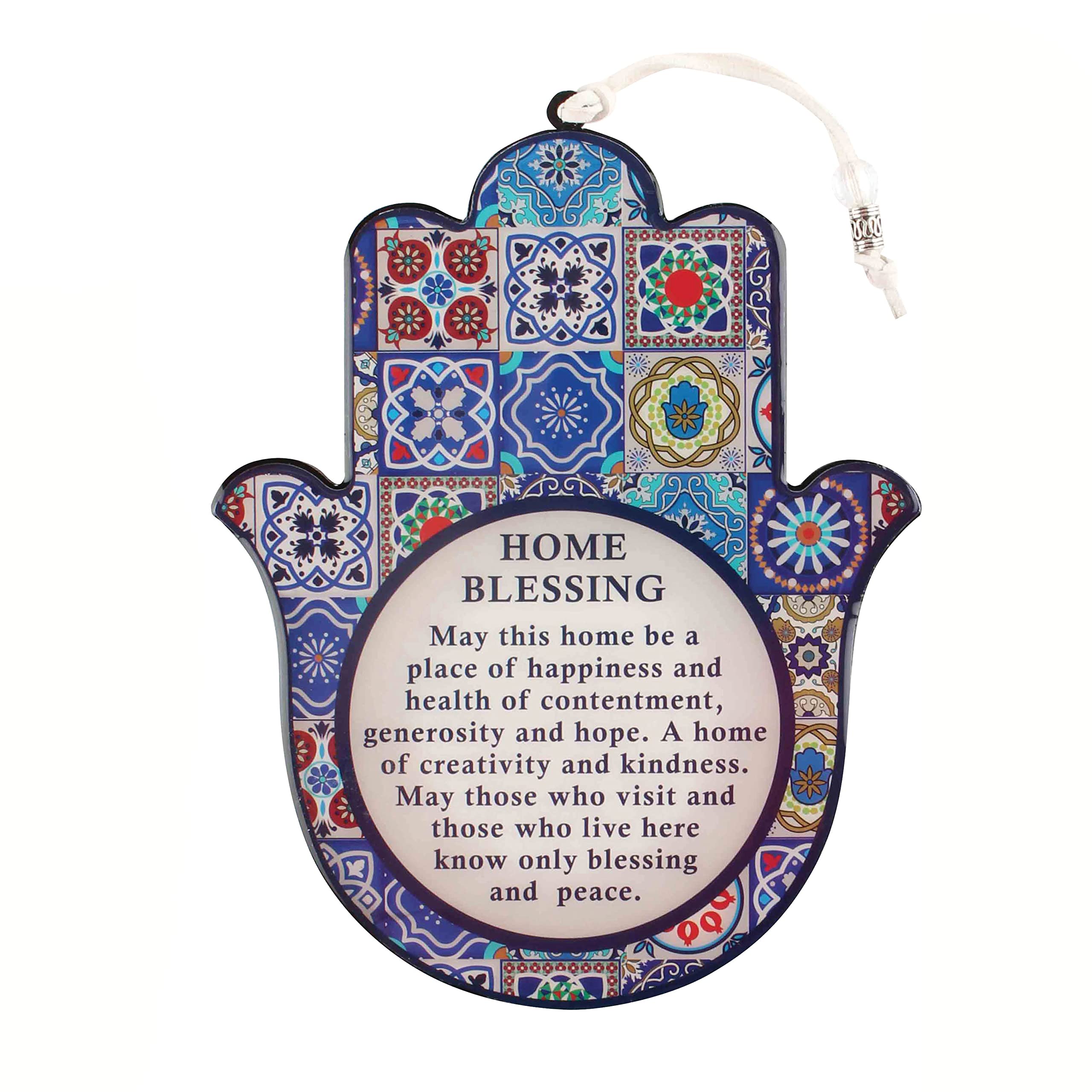 MASORET Good Luck Hamsa Hand Wall Hanging Decor Home Blessing Evil Eye Protection Amulet Hebrew Blessing Set 5