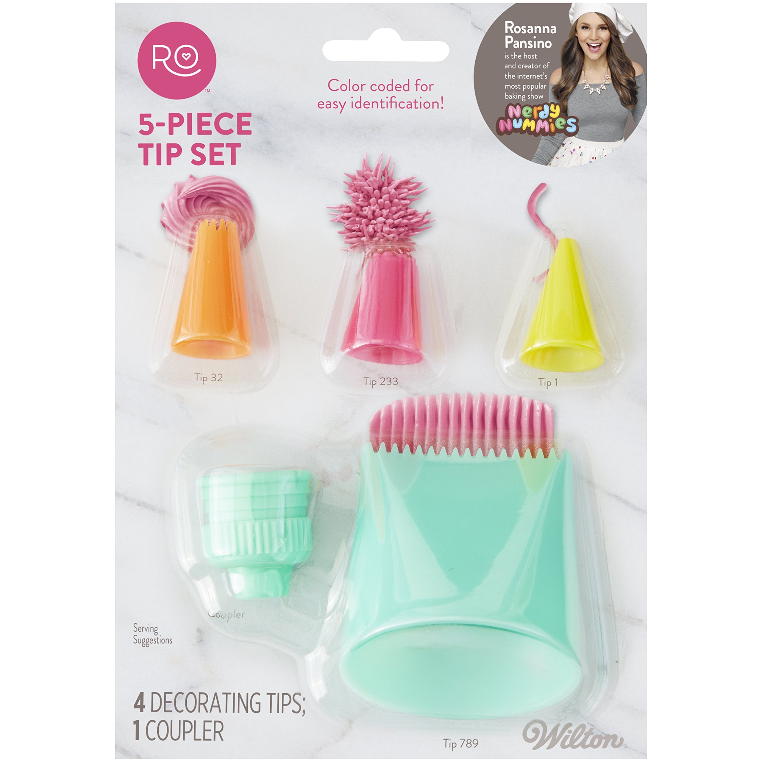 Wilton 5 Piece Decorating Tip Set, 5.84 X 12.90 X 18.49 Cm, Multi-Colour